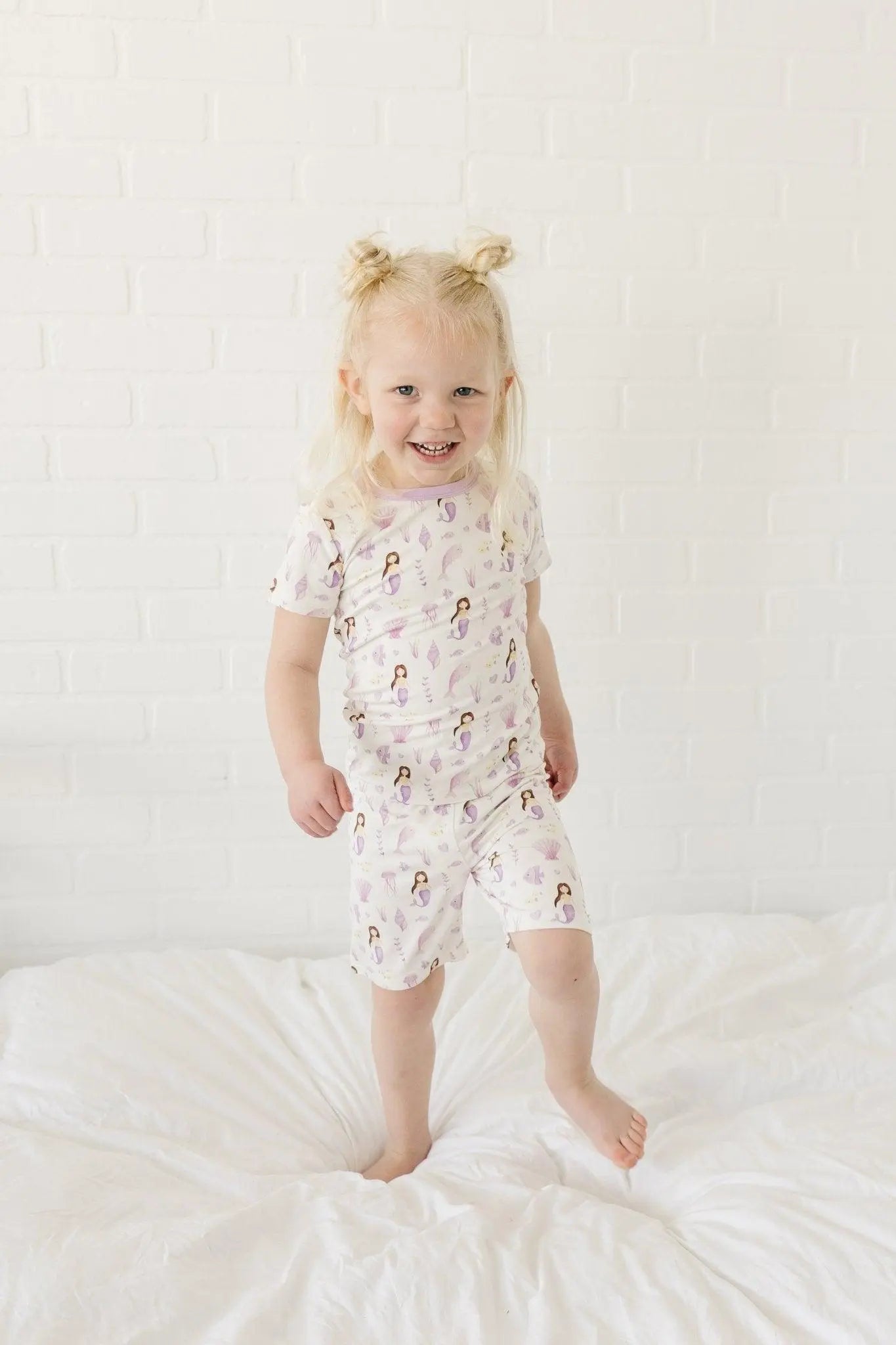 Mias Mermaids 2 Piece Bamboo Pajamas For Kids Soft Cozy Little Joy Co. Everetts Place: Online Boutique
