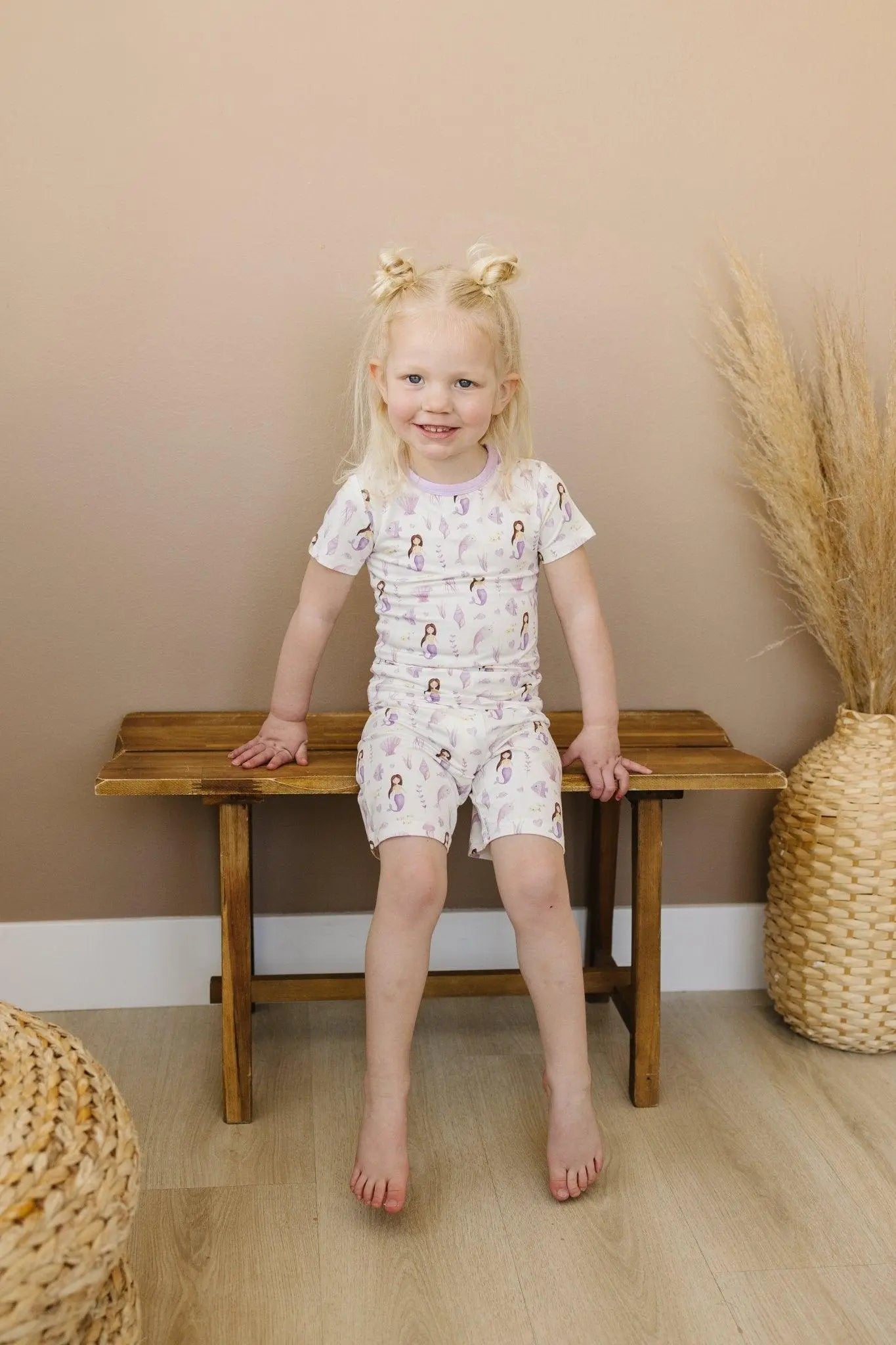 Mias Mermaids 2 Piece Bamboo Pajamas For Kids Soft Cozy Little Joy Co. Everetts Place: Online Boutique