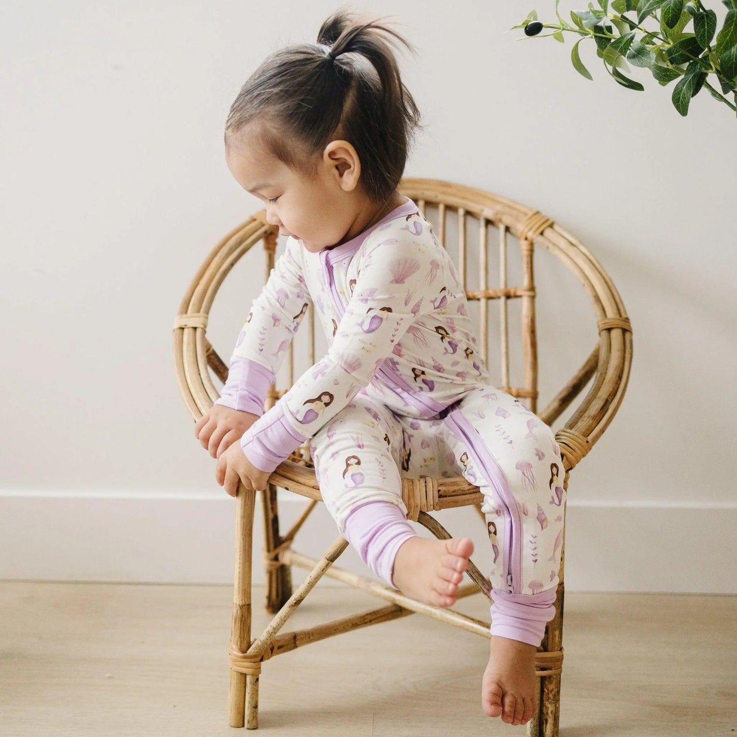 Little Joy Co. Mias Mermaids Bamboo Zippy Romper For Kids Premium Fabric - Apparel & Accessories > Clothing > Baby & Toddler Clothing > Baby One-Pieces