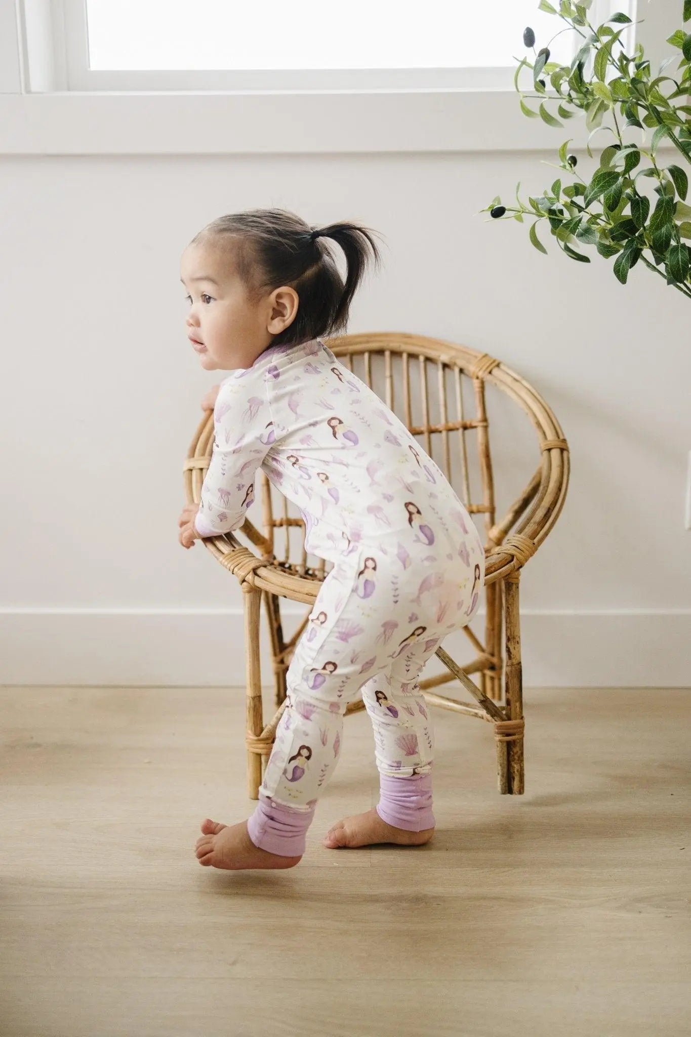Little Joy Co. Mias Mermaids Bamboo Zippy Romper For Kids Premium Fabric - Apparel & Accessories > Clothing > Baby & Toddler Clothing > Baby One-Pieces