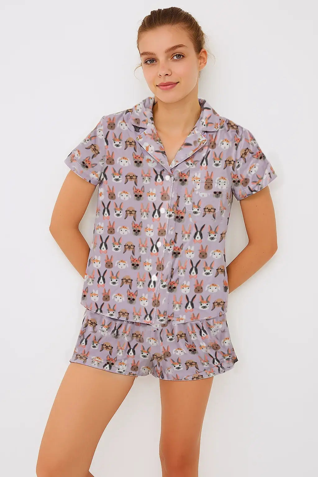 Midsummer Bunnies Womens Bamboo Short Sleeve Pajama Set Dreamlet Everetts Place: Online Boutique