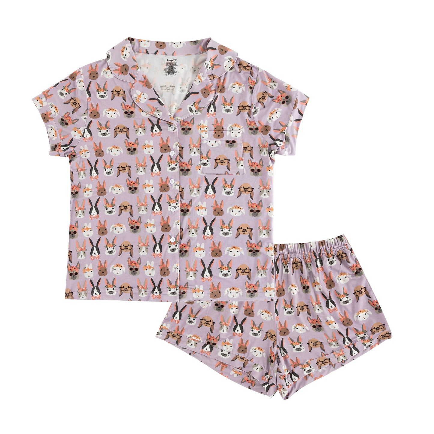 Midsummer Bunnies Womens Bamboo Short Sleeve Pajama Set Dreamlet Everetts Place: Online Boutique