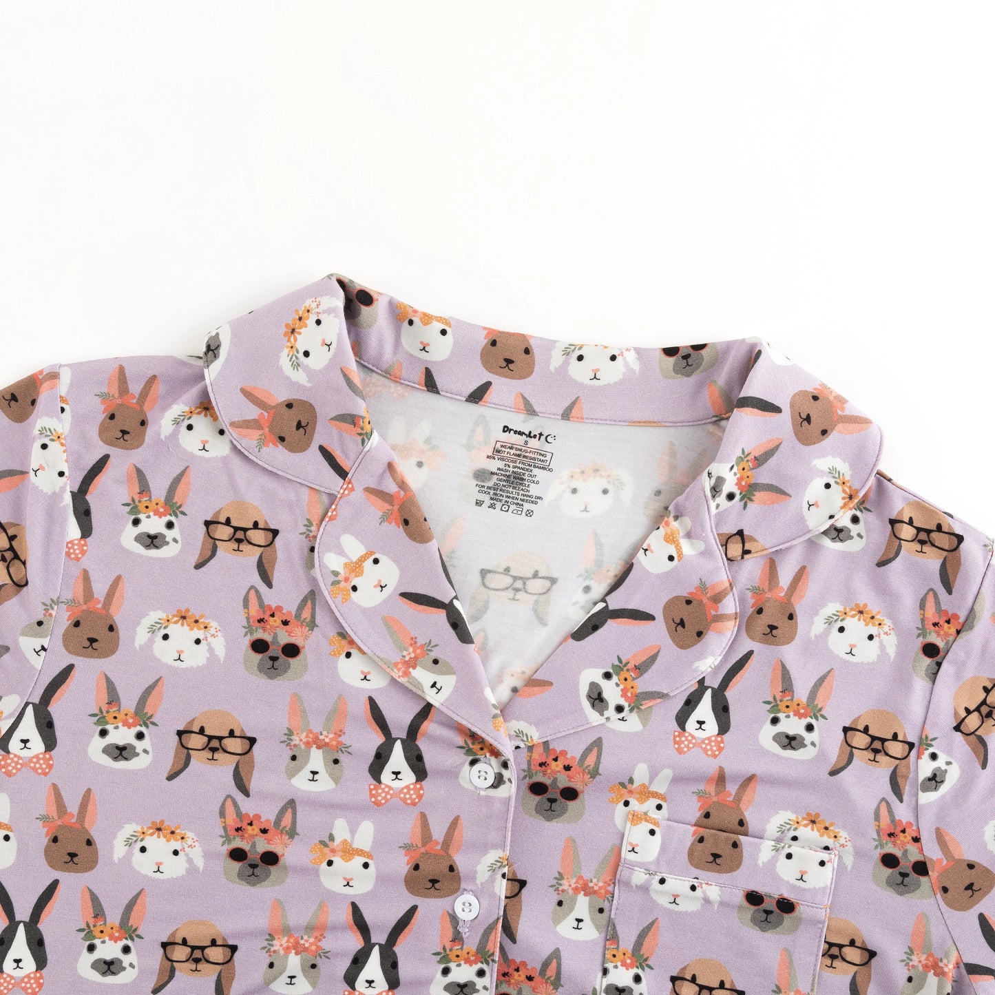 Midsummer Bunnies Womens Bamboo Short Sleeve Pajama Set Dreamlet Everetts Place: Online Boutique