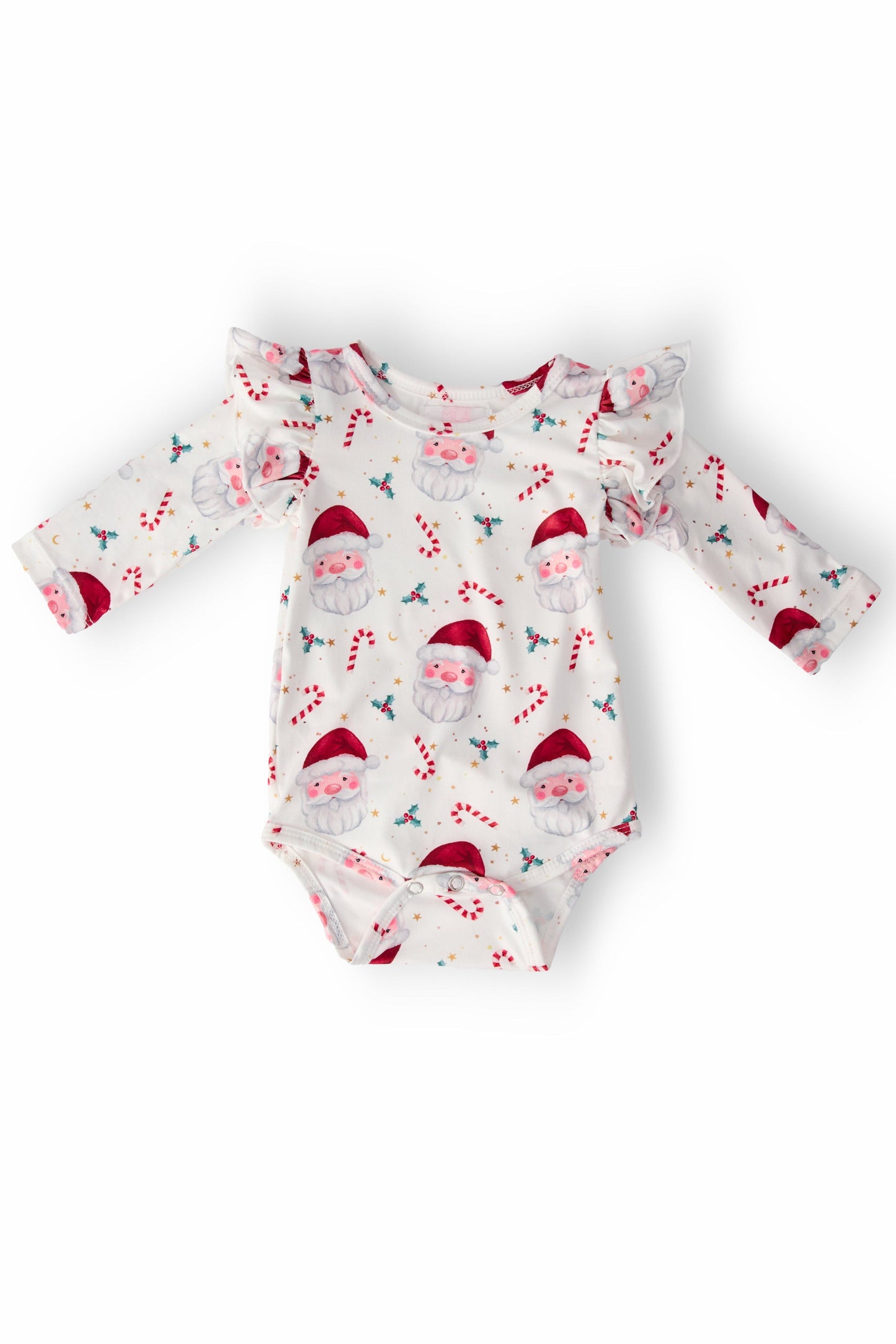 Mila & Rose ® Mistletoe Magic Long Sleeve Flutter Bodysuit For Baby - Apparel & Accessories > Clothing > Baby & Toddler Clothing > Baby One-Pieces Flutter Bodysuit L/S