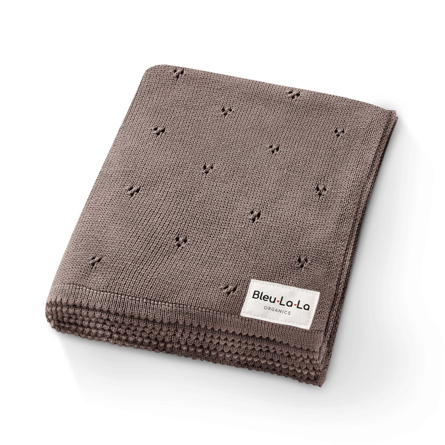 Organic Pointelle Luxury Knit Swaddle Blanket in 100 Percent Organic Cotton Bleu La La