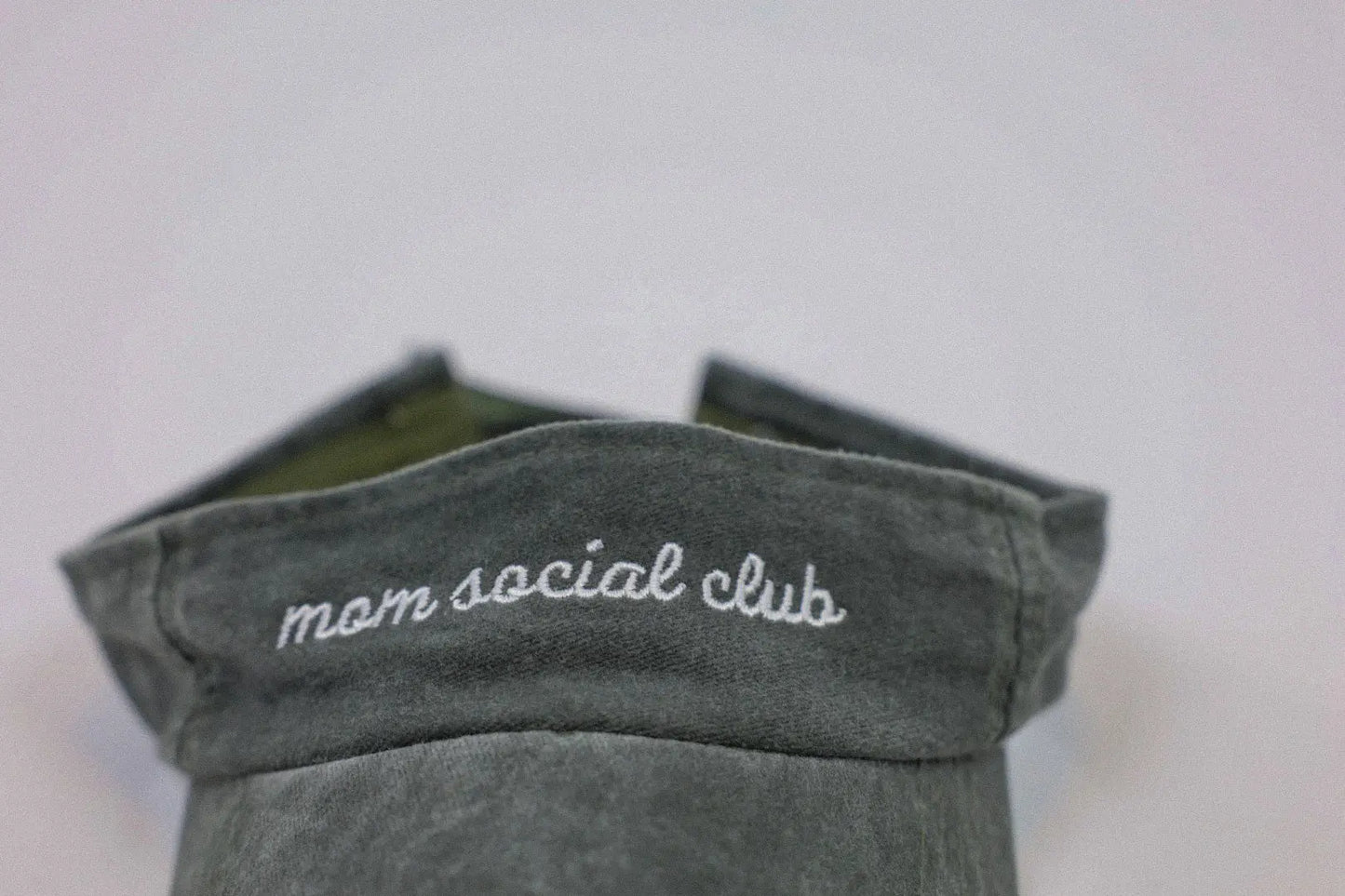Mom Social Club Vintage Green Visor Hat For Summer Moms Charlie Lou Baby Everetts Place: Online Boutique