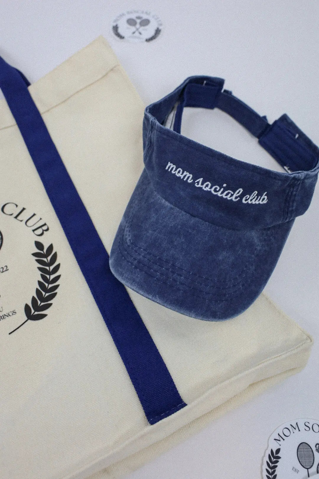 Mom Social Club Visor Vintage Blue Sun Hat For Summer Charlie Lou Baby Everetts Place: Online Boutique