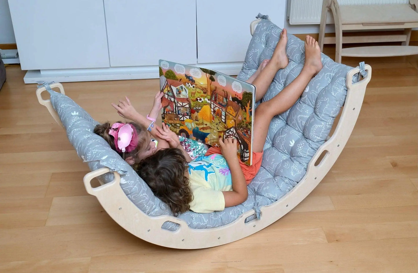 Kidodido Montessori Arch And Rocker Gray Dinosaur Pattern Pillow Set - Toys & Games > Toys > Activity Toys Climbing Arch and Rockers