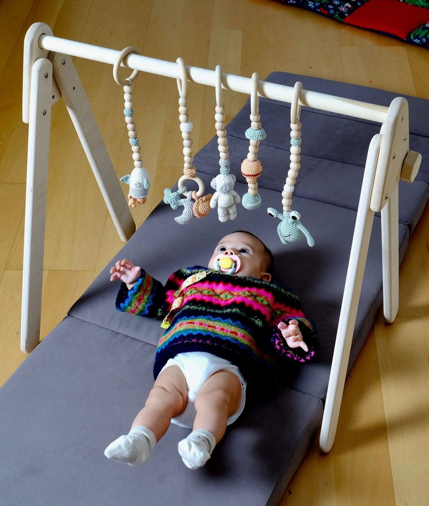 Kidodido Montessori Baby Gym With Hanging Toys Wooden Play Gym - Baby & Toddler > Baby Toys & Activity Equipment > Play Mats & Gyms > Play Mats