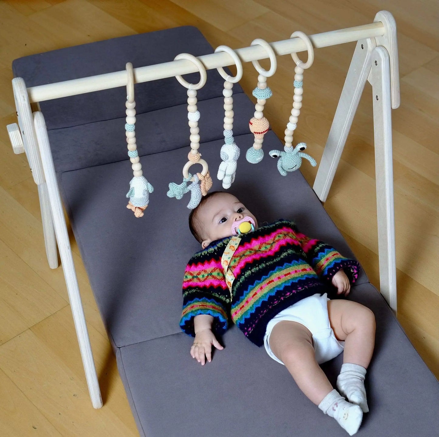 Kidodido Montessori Baby Gym With Hanging Toys Wooden Play Gym - Baby & Toddler > Baby Toys & Activity Equipment > Play Mats & Gyms > Play Mats