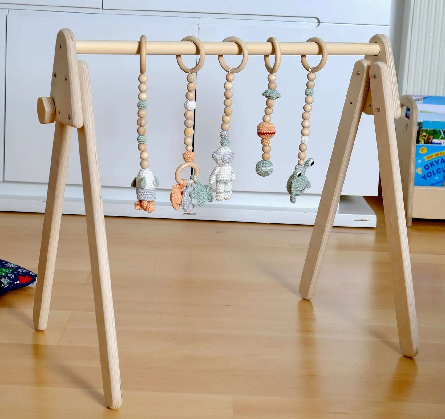 Kidodido Montessori Baby Gym With Hanging Toys Wooden Play Gym - Baby & Toddler > Baby Toys & Activity Equipment > Play Mats & Gyms > Play Mats