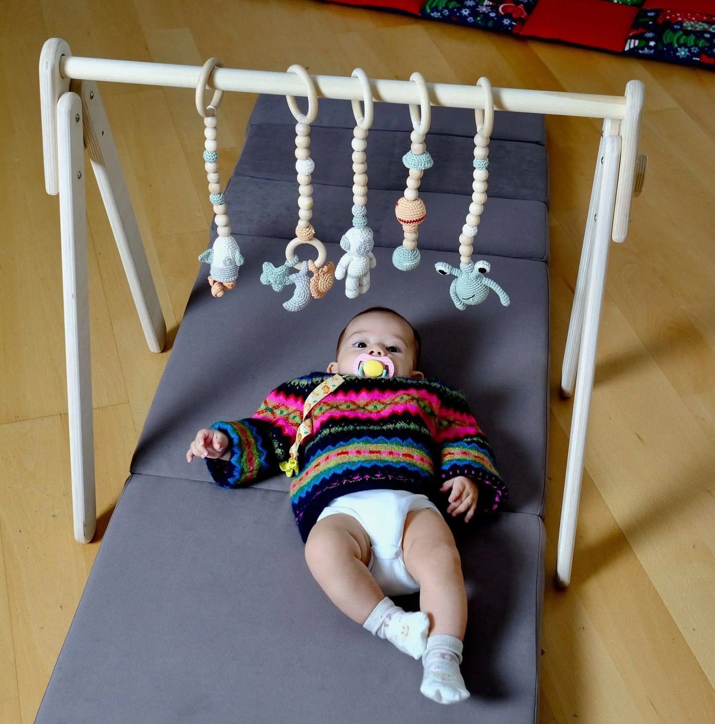 Kidodido Montessori Baby Gym With Hanging Toys Wooden Play Gym - Baby & Toddler > Baby Toys & Activity Equipment > Play Mats & Gyms > Play Mats