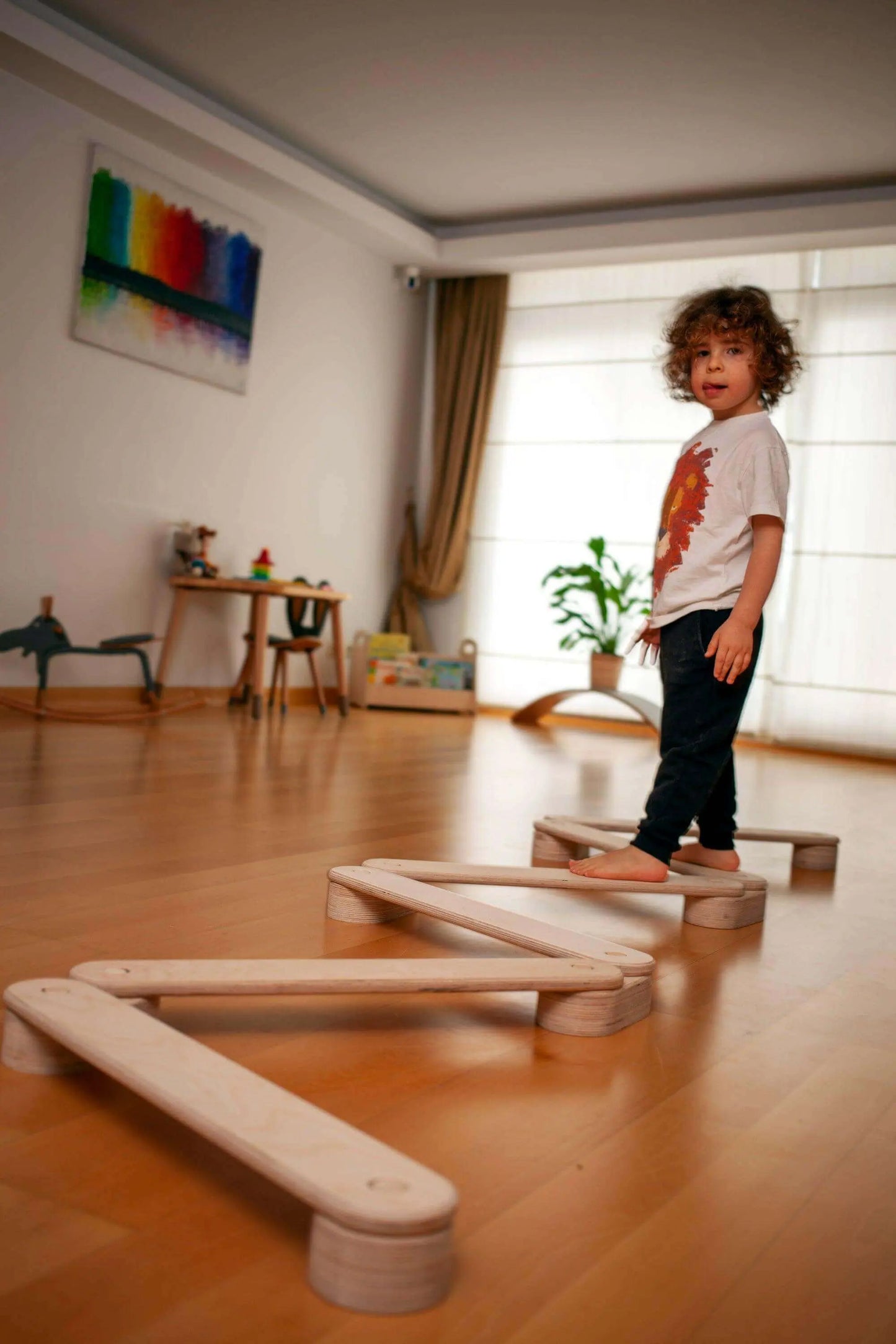 Kidodido Montessori Balance Beam and Stepping Stones Set for Kids - Sporting Goods > Athletics > Gymnastics > Gymnastics Bars & Balance Beams Balance Boards
