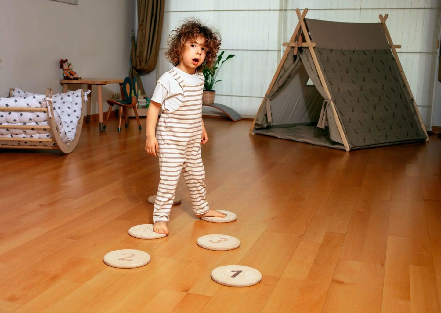 Kidodido Montessori Balance Beam and Stepping Stones Set for Kids - Sporting Goods > Athletics > Gymnastics > Gymnastics Bars & Balance Beams Balance Boards