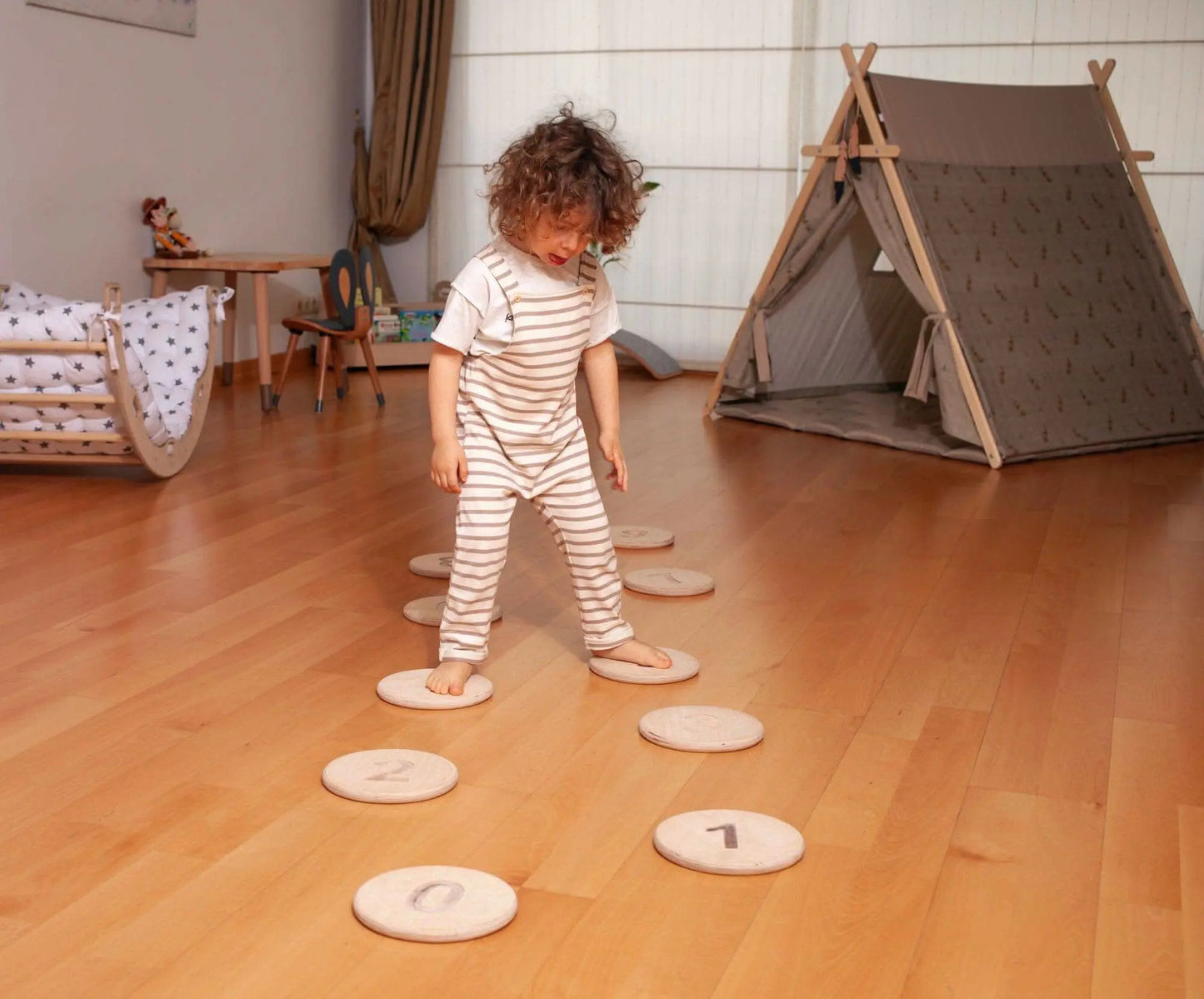Kidodido Montessori Balance Beam and Stepping Stones Set for Kids - Sporting Goods > Athletics > Gymnastics > Gymnastics Bars & Balance Beams Balance Boards