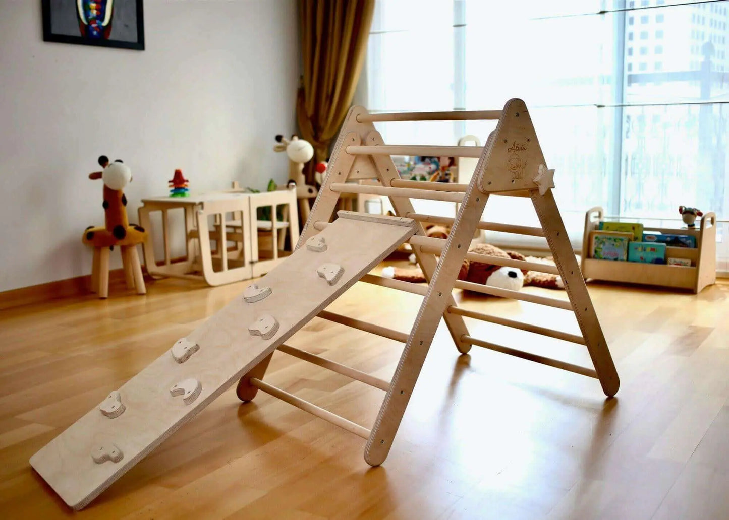 Kidodido Montessori Climbing Set Pikler Triangle Climbing Arch Ramp - Toys & Games > Outdoor Play Equipment > Swing Sets & Playsets Activity Gym Sets