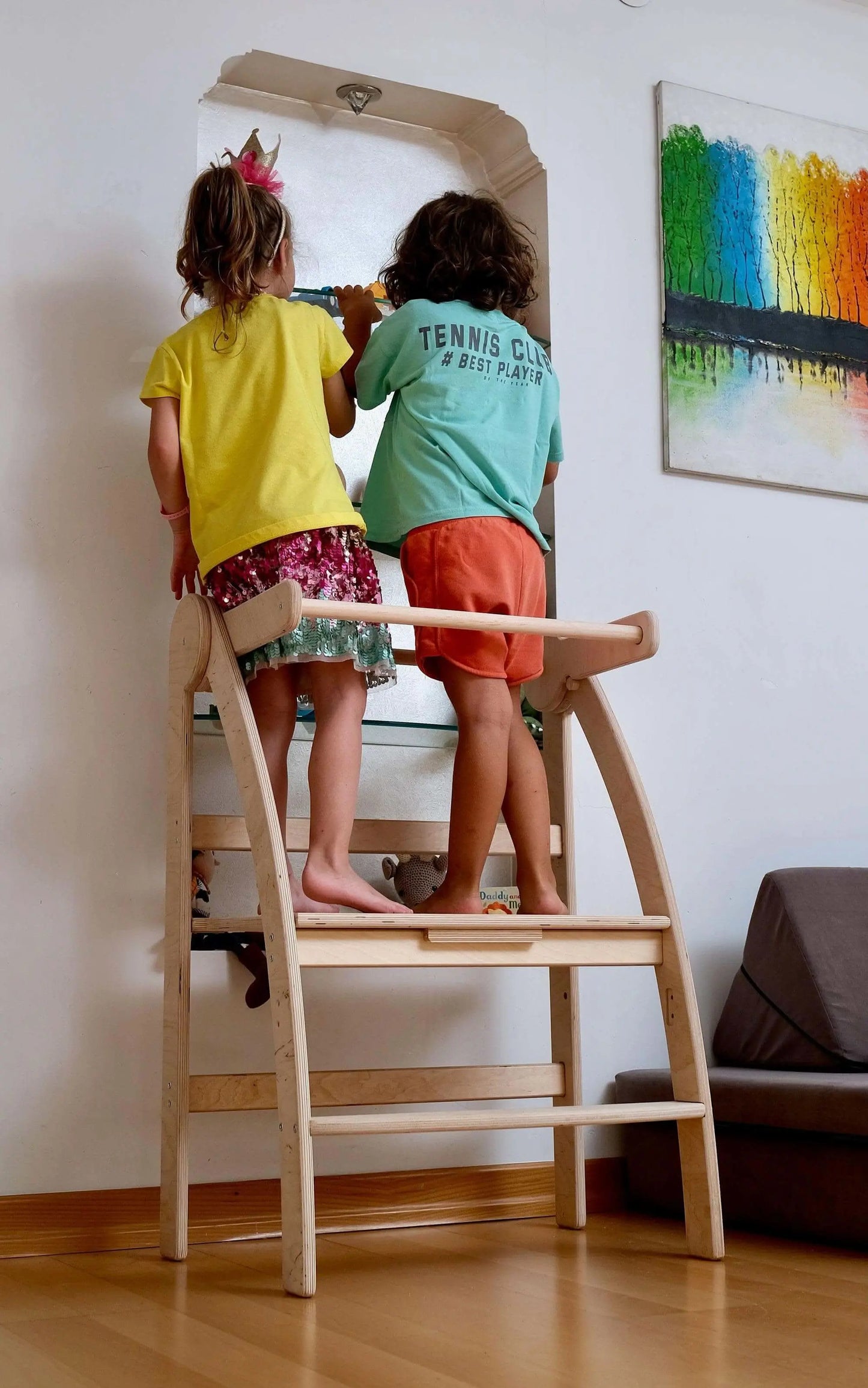 Kidodido Montessori Foldable Toddler Tower Single or Double Size - Furniture > Baby & Toddler Furniture > High Chairs & Booster Seats Learning Towers