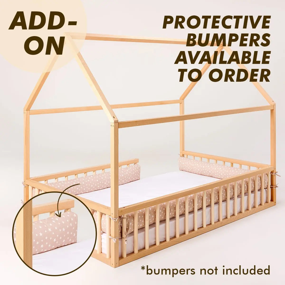 Montessori House Bed for Kids with Fence EU Size 200x120 cm Goodevas Everetts Place: Online Boutique