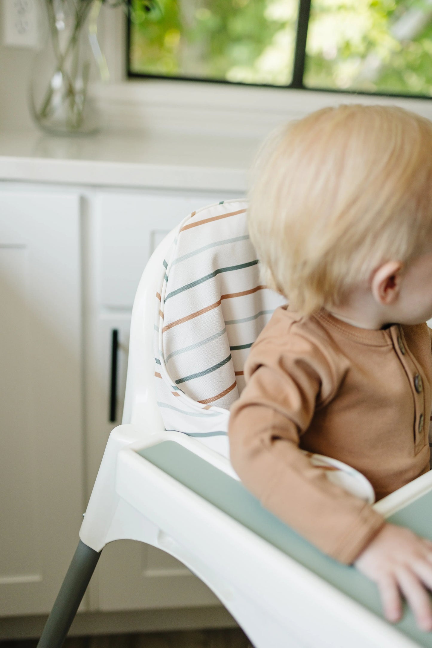 Little Joy Co. Multicolor Stripes Cushion Cover For IKEA Antilop Highchair - Furniture > Baby & Toddler Furniture > High Chair & Booster Seat Accessories