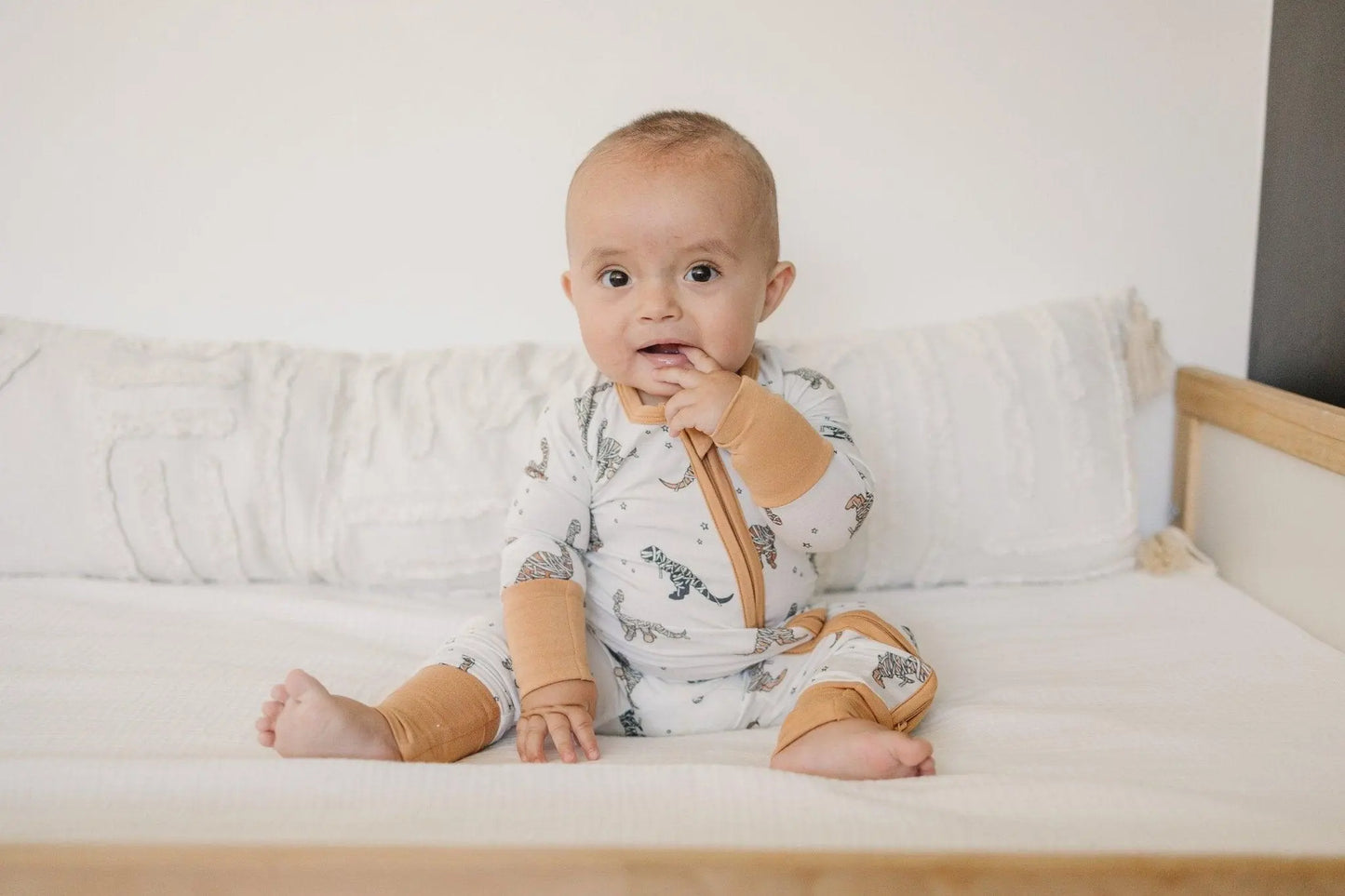 Little Joy Co. Mummy Saurus Rex Bamboo Zippy Romper Newborn To Three Months - Apparel & Accessories > Clothing > Baby & Toddler Clothing > Baby & Toddler Sleepwear