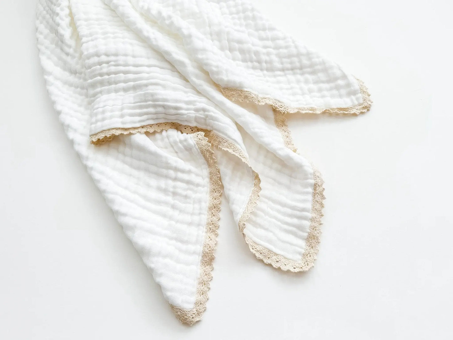 Muslin 6-Layer Blanket - Cream Lace Harp Angel Boutique