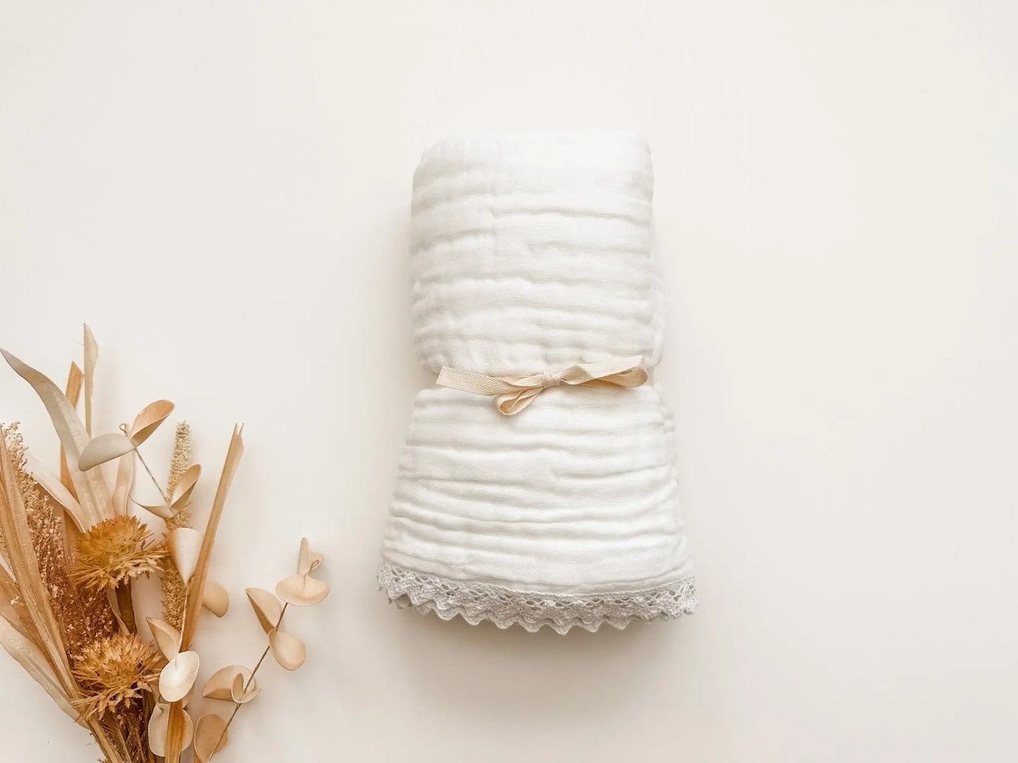 Muslin 6-Layer Blanket - White Lace Harp Angel Boutique