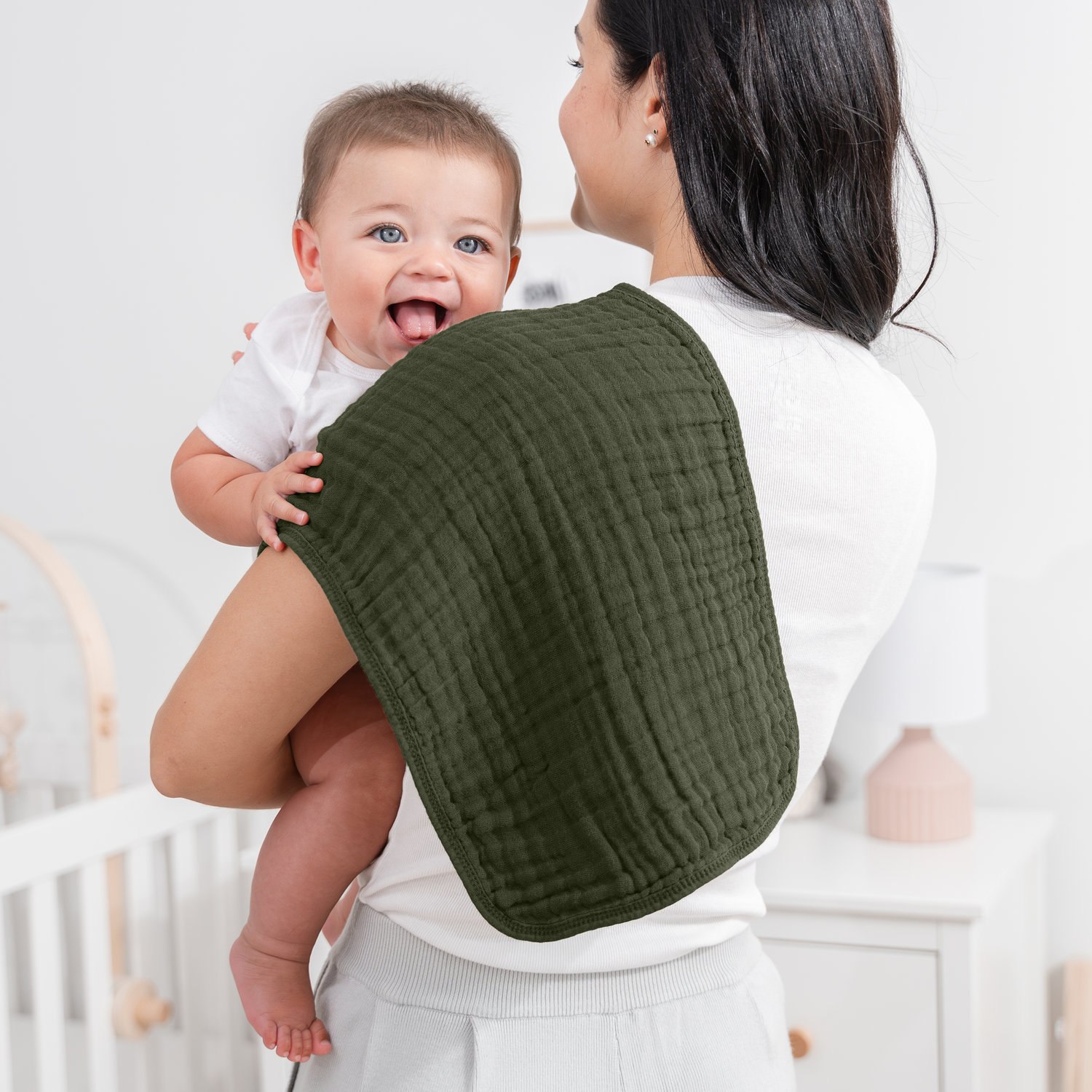 Muslin Burp Cloths In Kelp Soft And Absorbent By Comfy Cubs Comfy Cubs Everetts Place: Online Boutique