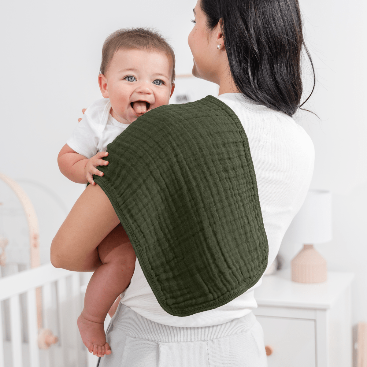 Comfy Cubs Muslin Burp Cloths In Kelp Soft And Absorbent By Comfy Cubs - Everetts Place Boutique -