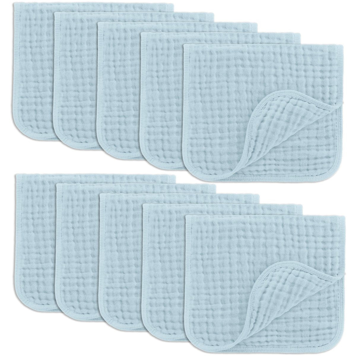 Comfy Cubs Muslin Burp Cloths Sky Blue Baby Essentials Gift Set - Everetts Place Boutique -