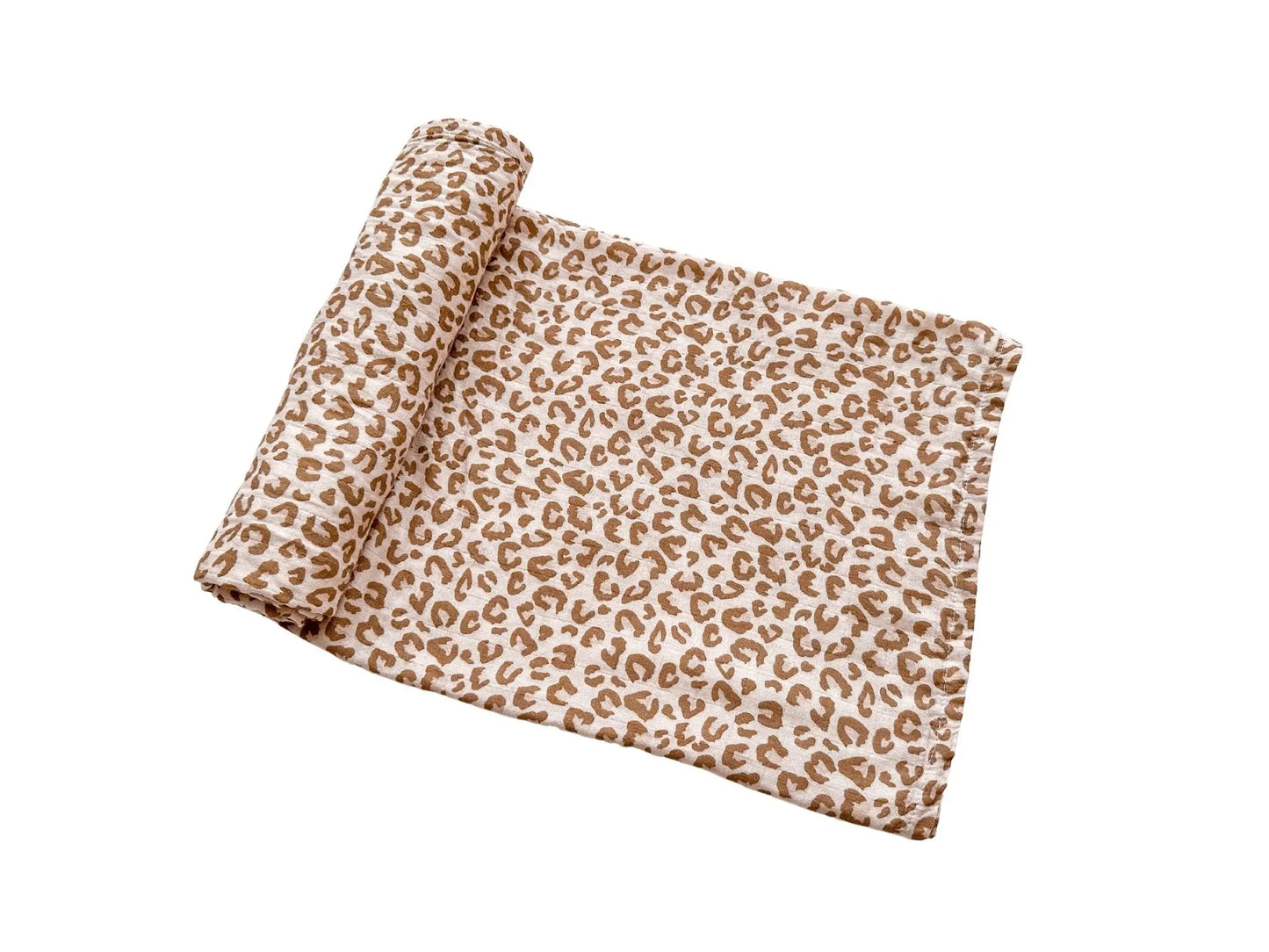 Muslin Swaddle Blanket - Brown Leopard Harp Angel Boutique