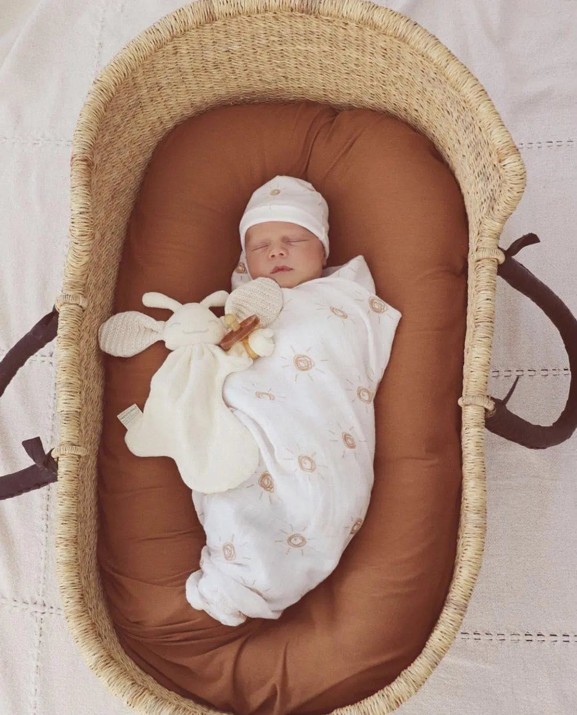 Muslin Swaddle Blanket - Brown Sun Harp Angel Boutique
