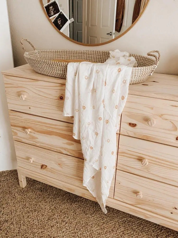 Muslin Swaddle Blanket - Brown Sun Harp Angel Boutique