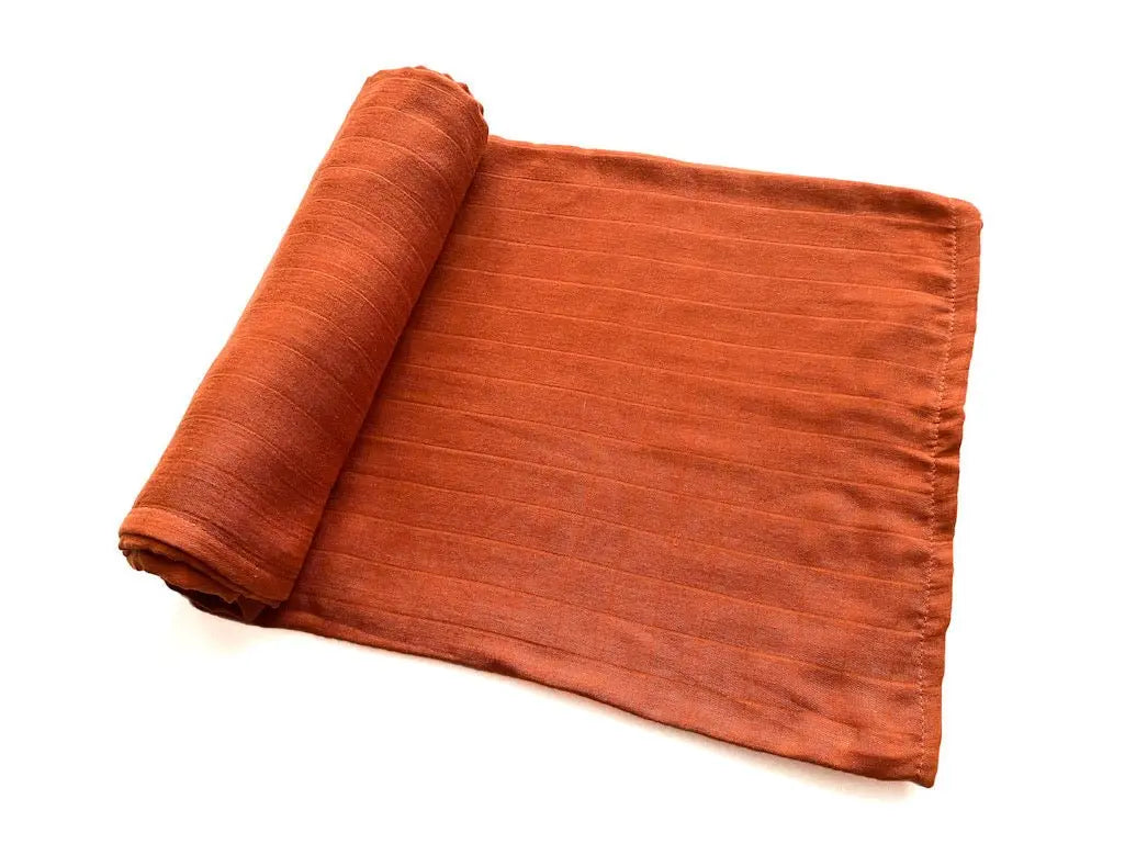 Muslin Swaddle Blanket - Rust Harp Angel Boutique