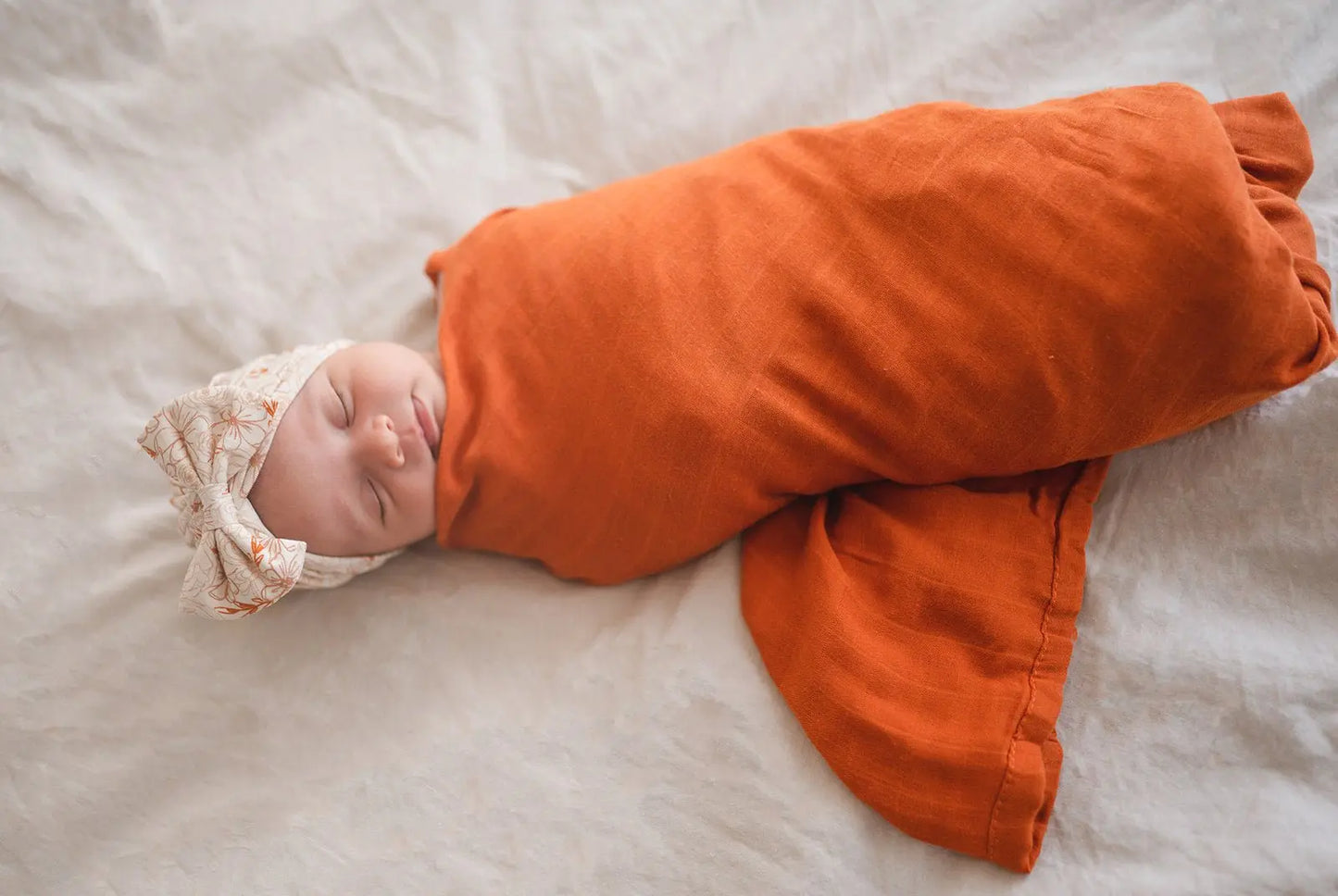 Muslin Swaddle Blanket - Rust Harp Angel Boutique