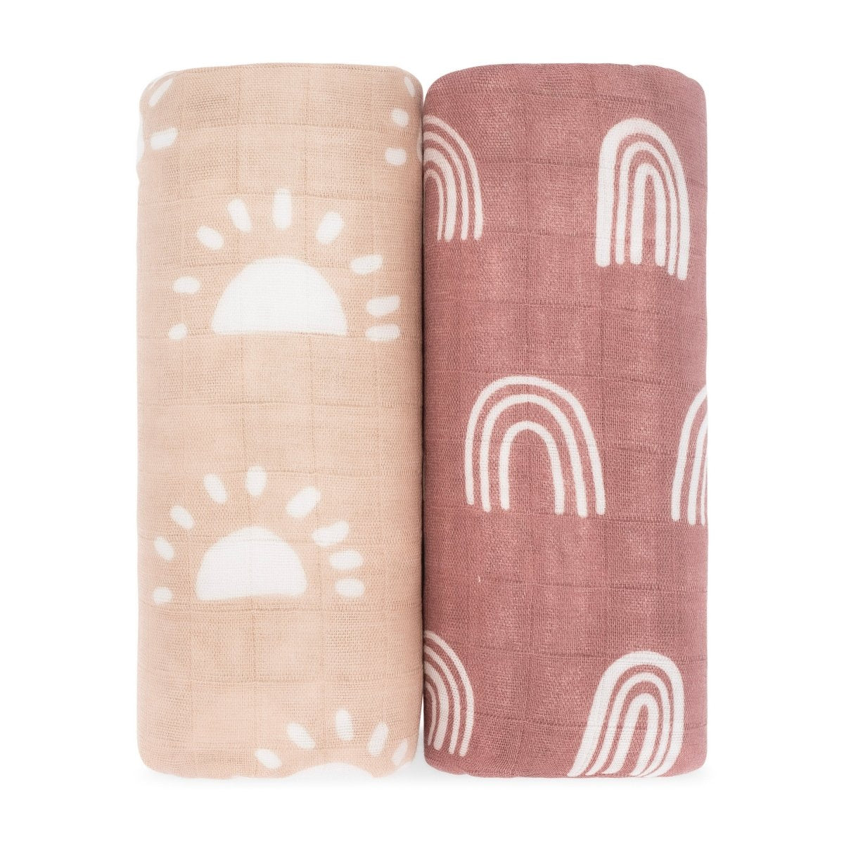 Comfy Cubs Muslin Swaddle Blanket Sun and Rainbow 2 Pack for Babies - Everetts Place Boutique -