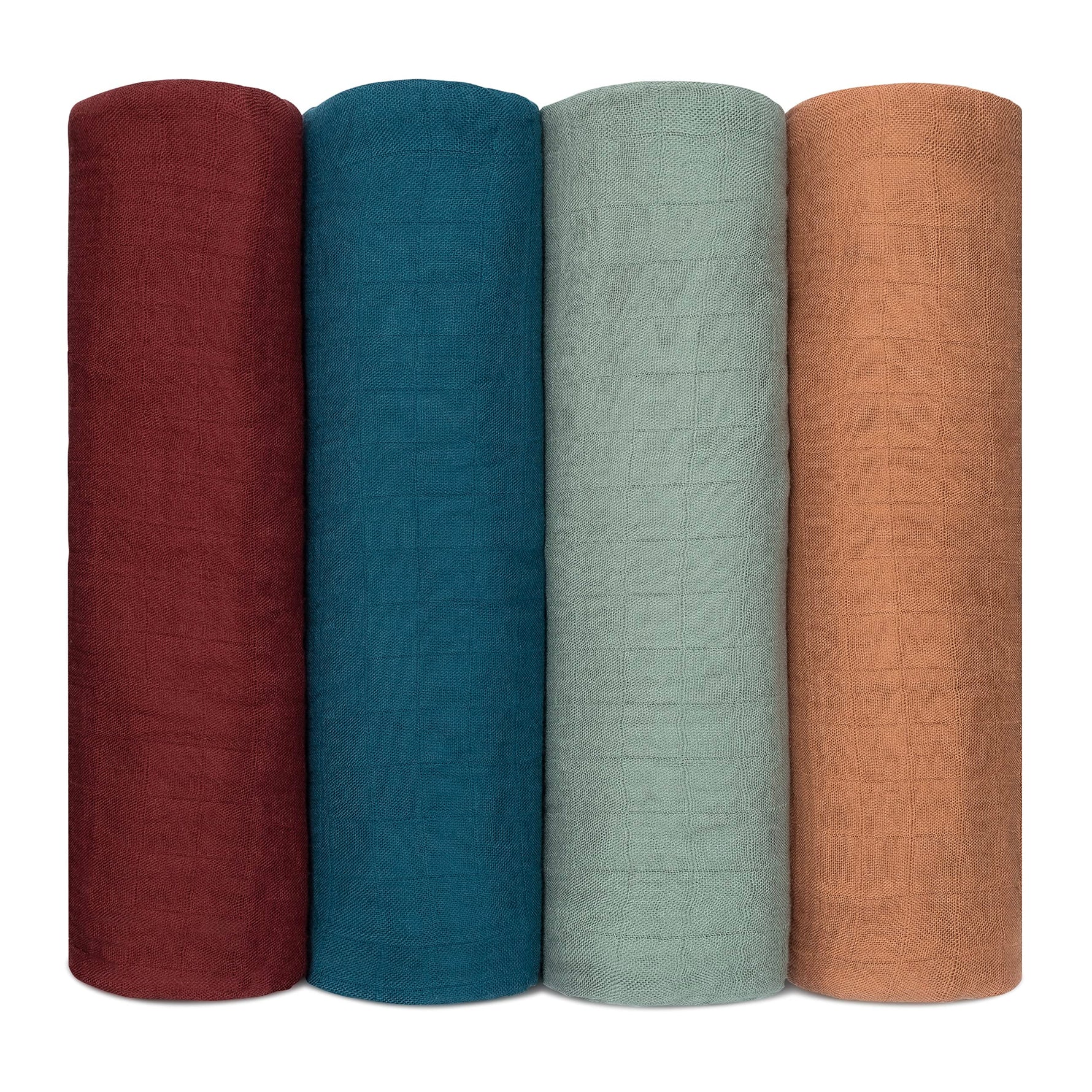 Muslin Swaddle Blankets Wine Neptune Fern Caramel 4 Pack Comfy Cubs Everetts Place: Online Boutique