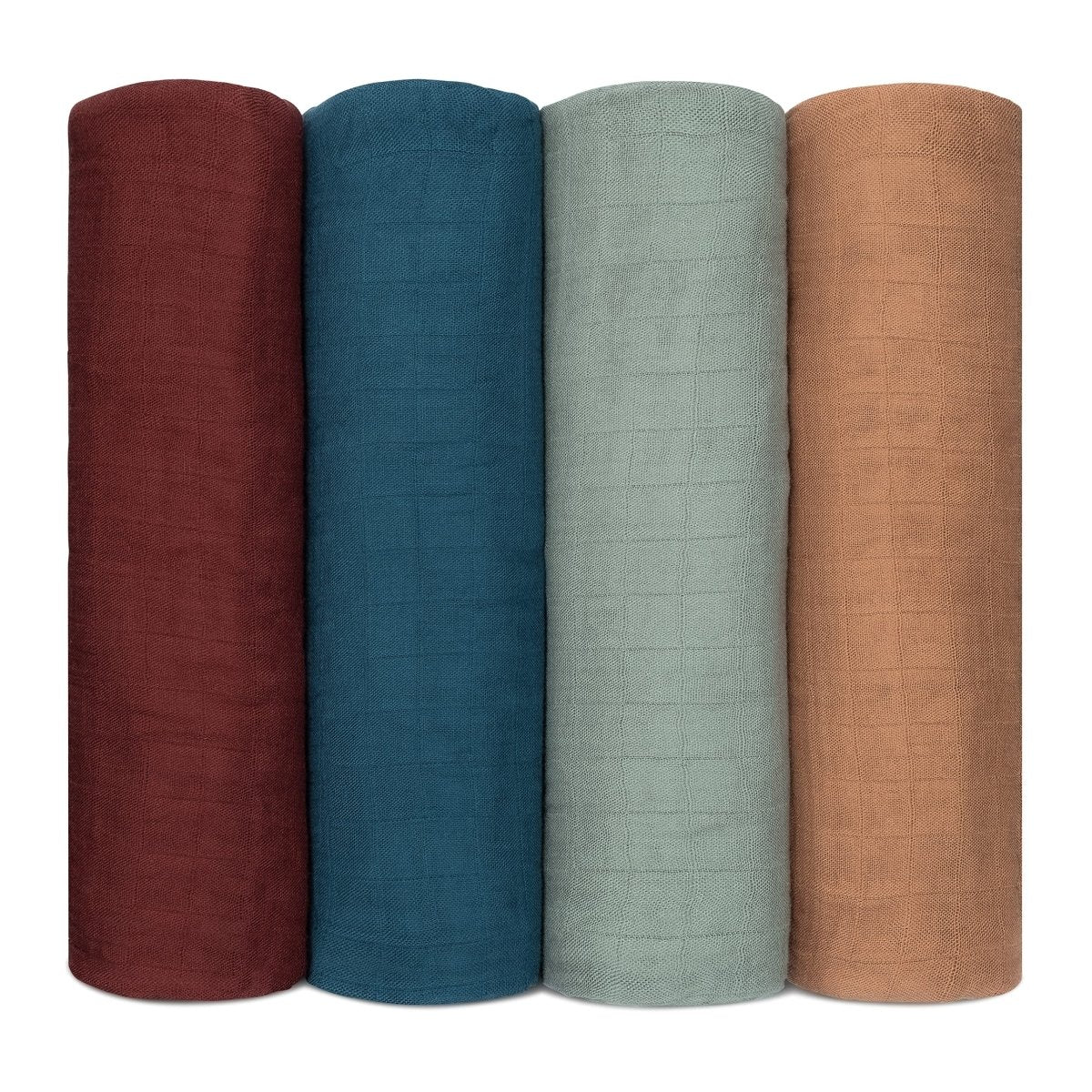 Comfy Cubs Muslin Swaddle Blankets Wine Neptune Fern Caramel 4 Pack - Everetts Place Boutique -