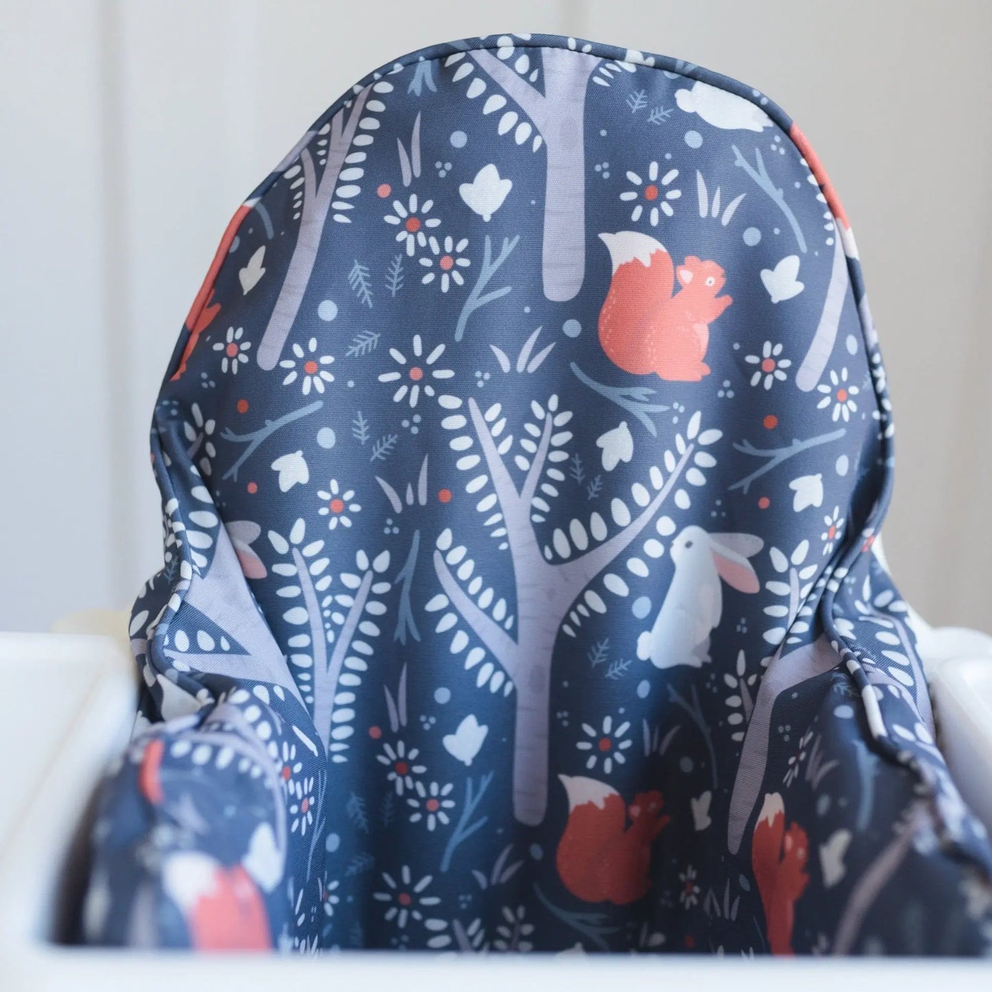 Little Joy Co. Navy Woodland Cushion Cover for IKEA Antilop Highchair - Furniture > Baby & Toddler Furniture > High Chair & Booster Seat Accessories