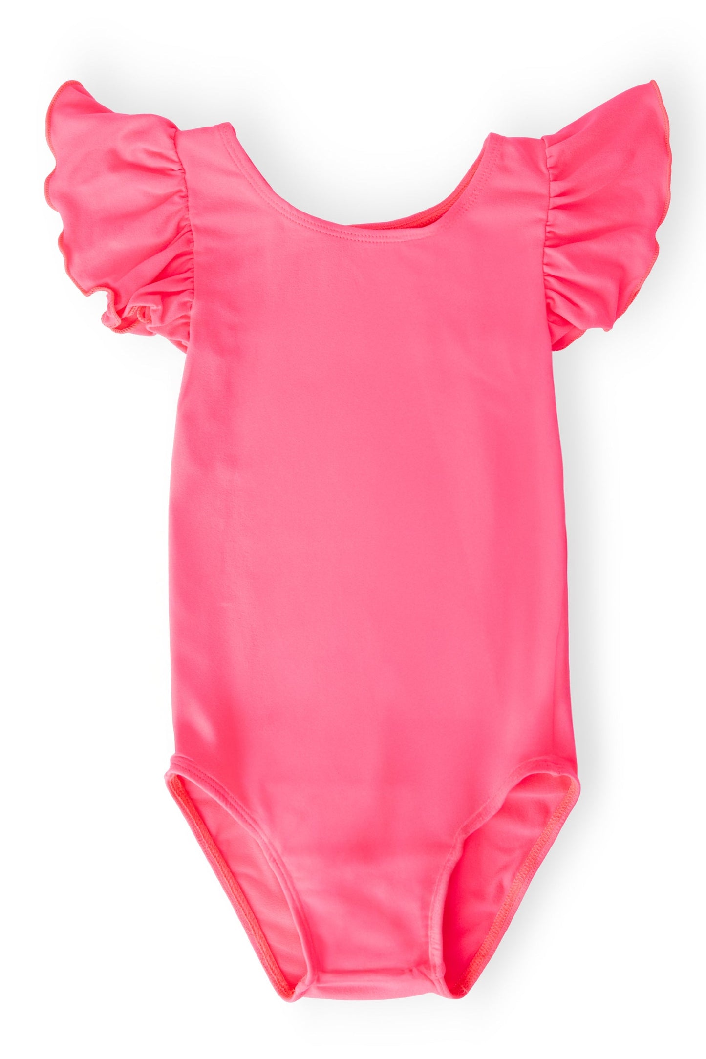 Mila & Rose ® Mila and Rose Neon Pink Flutter Sleeve Leotard for Girls - Apparel & Accessories > Clothing > Activewear > Dance Dresses, Skirts & Costumes Flutter Leotard S/S