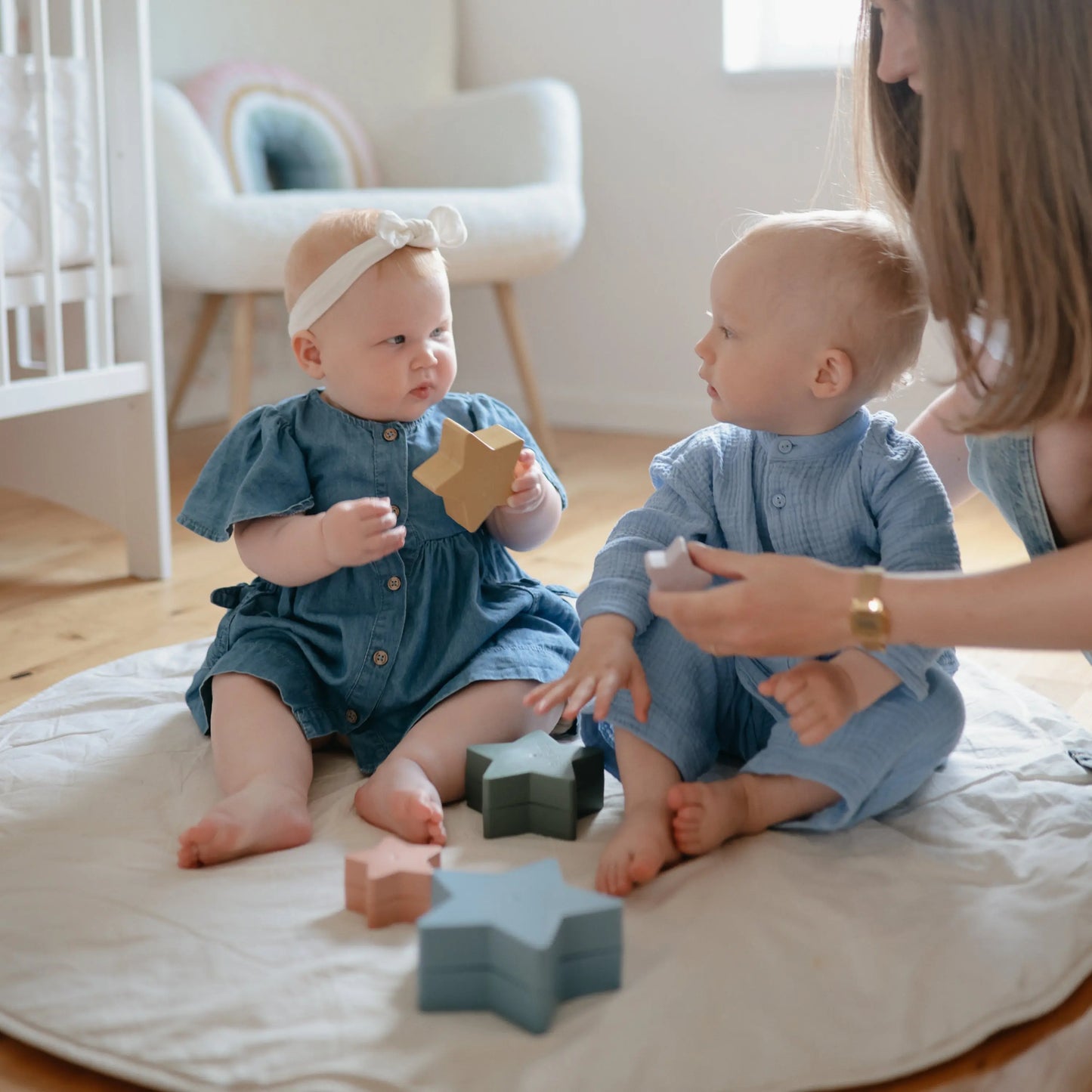Nesting Stars Toy Set for Kids Aged 10 Months to 3 Years Mushie Everetts Place: Online Boutique