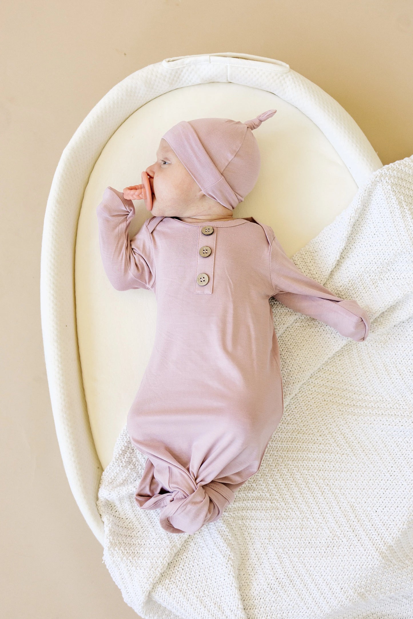 Little Joy Co. Newborn Bamboo Gown And Hat Set By Little Joy Co Boutique - Apparel & Accessories > Clothing > Baby & Toddler Clothing > Baby One-Pieces