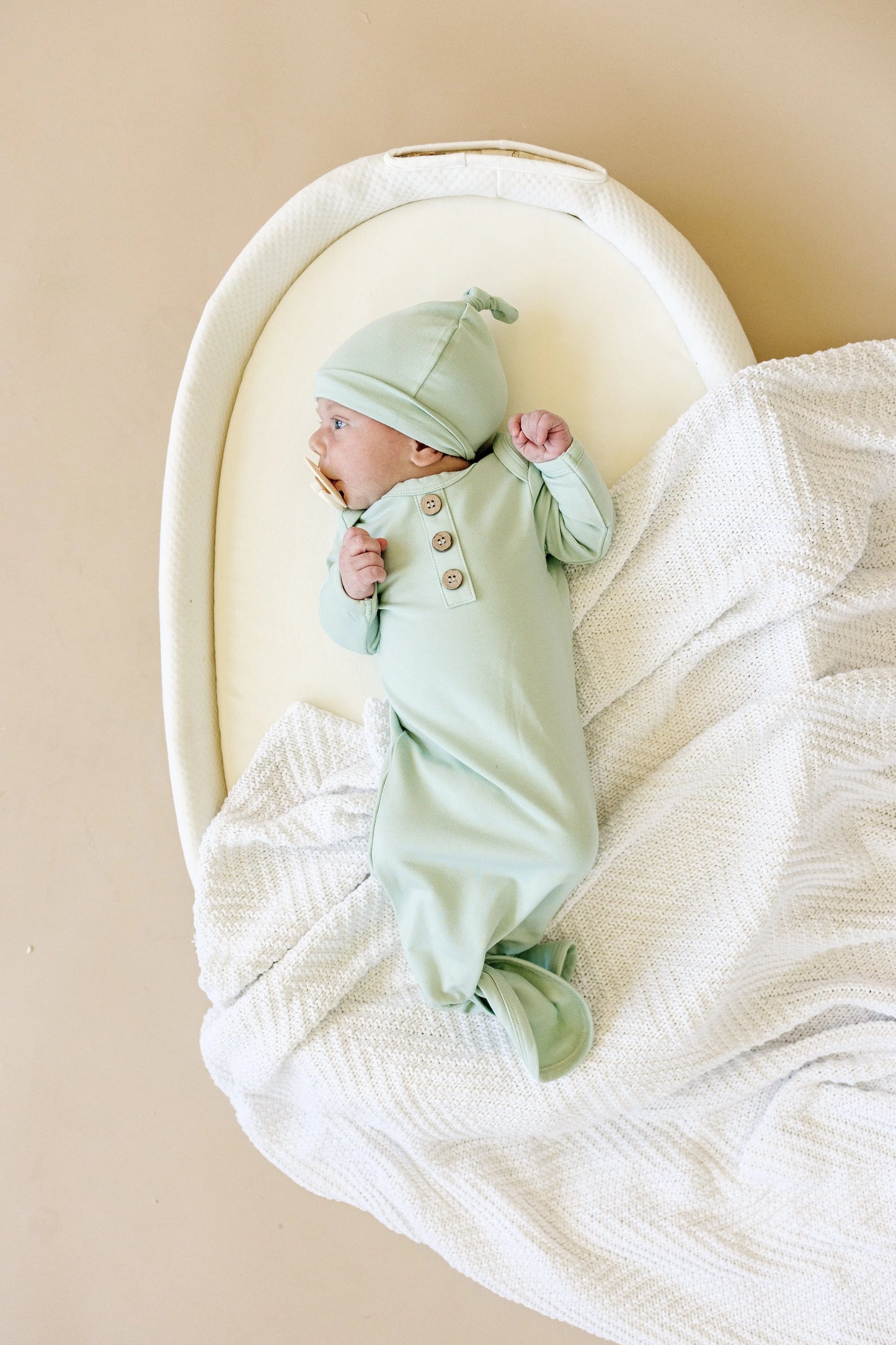 Little Joy Co. Newborn Bamboo Gown And Hat Set By Little Joy Co Boutique - Apparel & Accessories > Clothing > Baby & Toddler Clothing > Baby One-Pieces