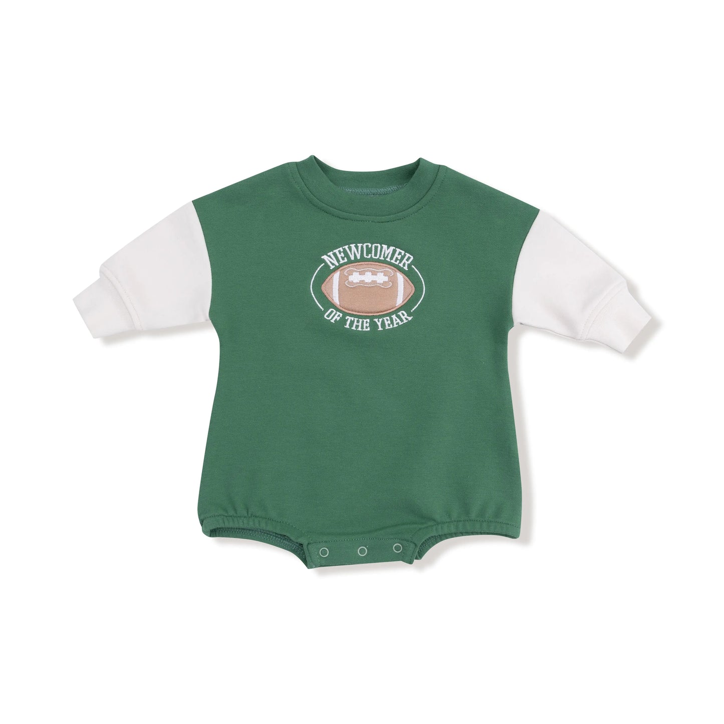 Newcomer Sweatshirt Bubble with Newcomer of the Year Embroidery and Football Applique Angel Dear Everetts Place: Online Boutique