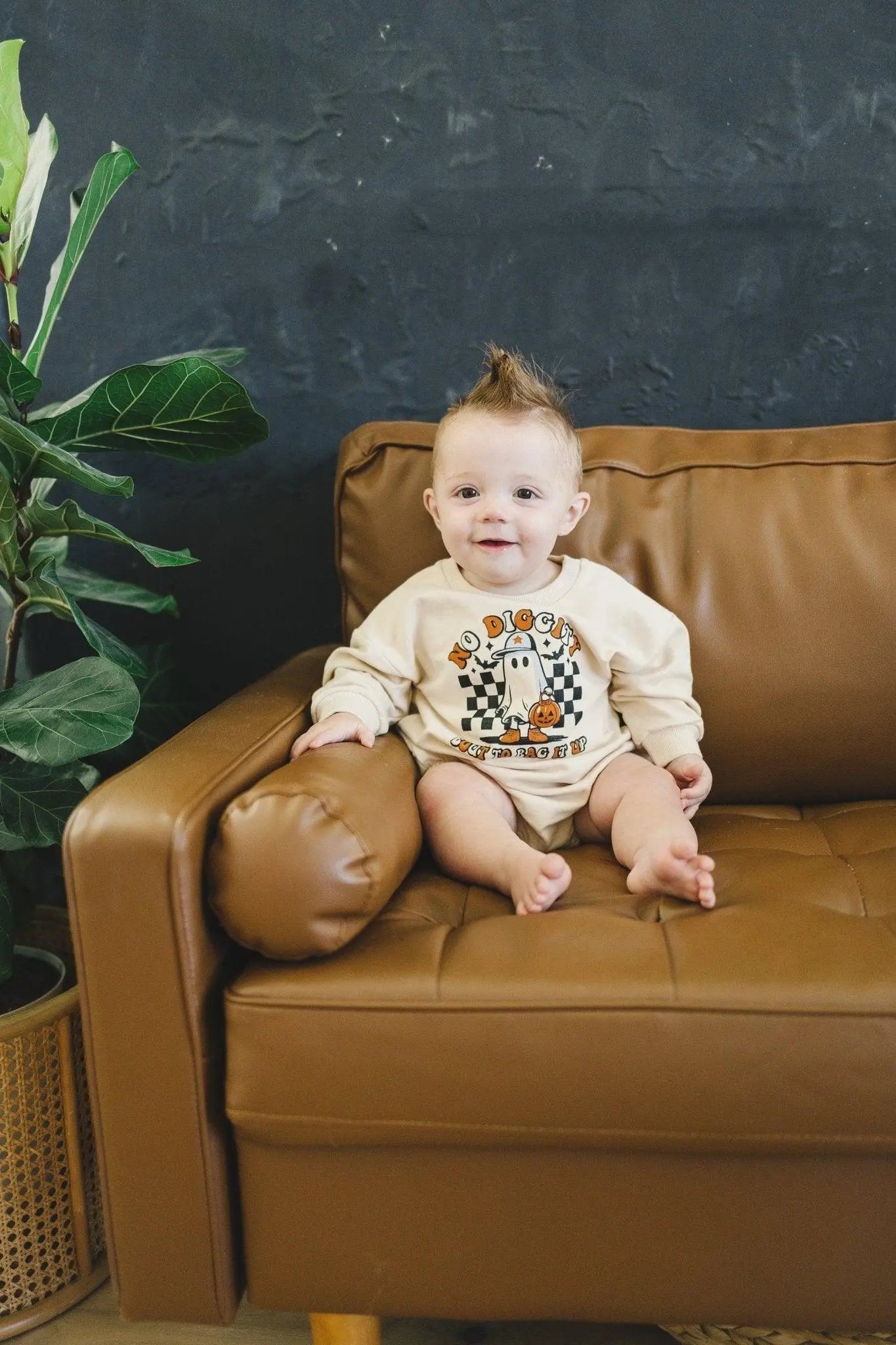Little Joy Co. No Diggity Bout to Bag It Up Organic Cotton Romper Graphic -