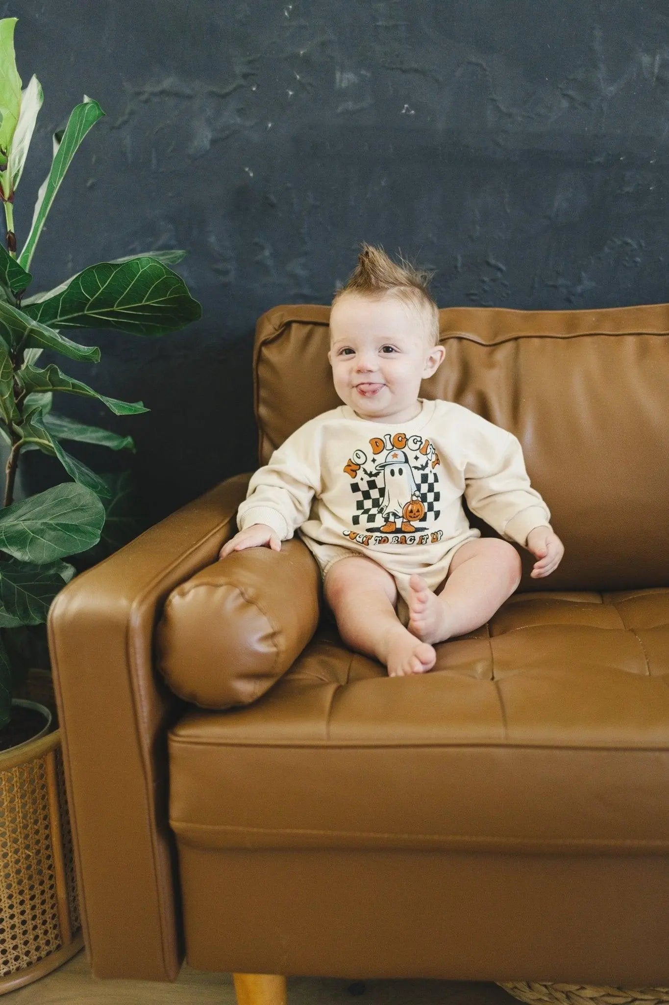 Little Joy Co. No Diggity Bout to Bag It Up Organic Cotton Romper Graphic -