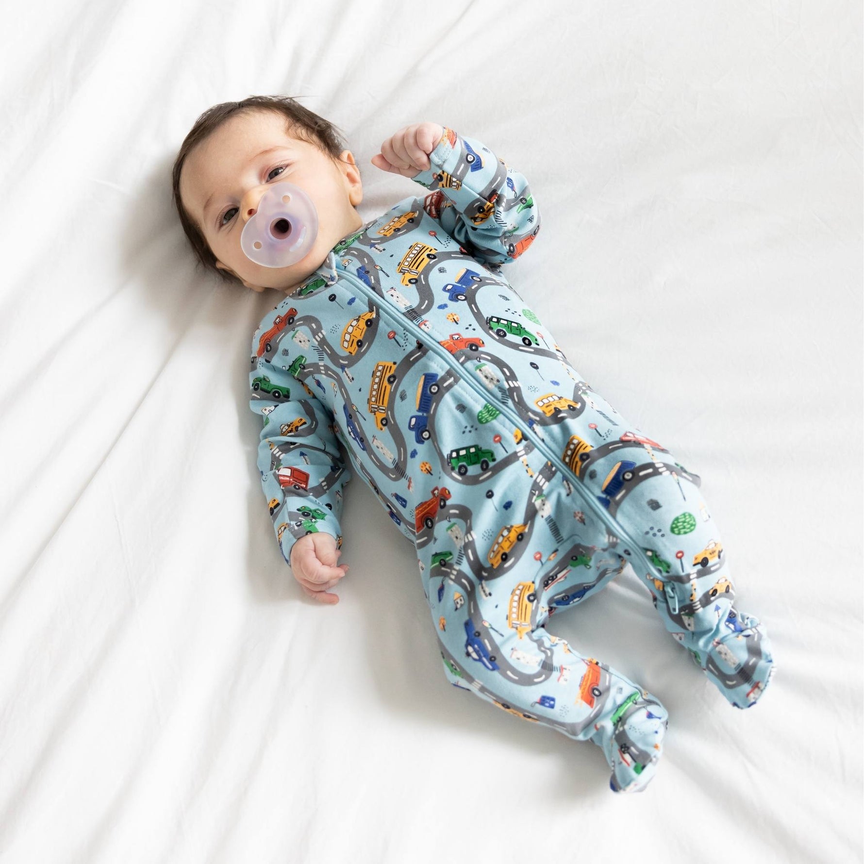 Norani Baby Organic Cars Footie Newborn Onesie Soft Cozy Norani Baby Everetts Place: Online Boutique