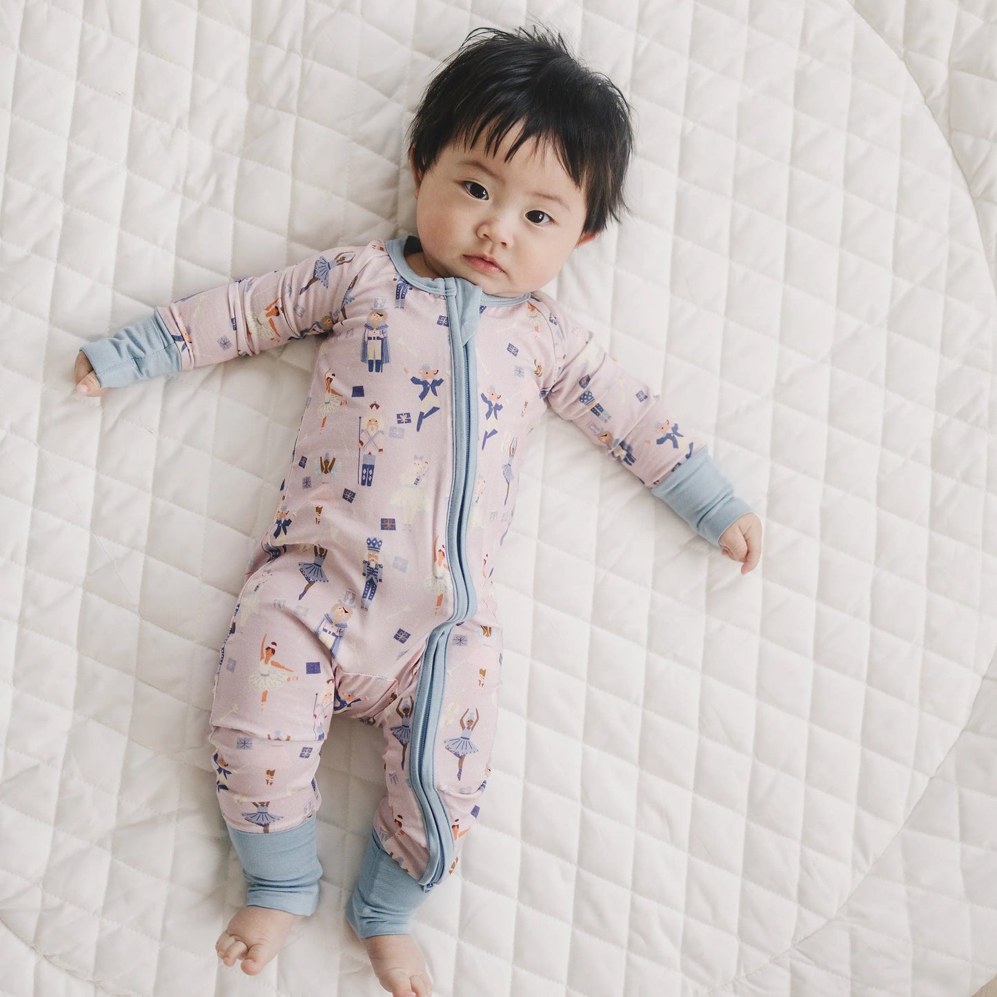 Little Joy Co. Nutcracker Print Bamboo Zippy Romper for Babies Deluxe - Apparel & Accessories > Clothing > Baby & Toddler Clothing > Baby & Toddler Sleepwear