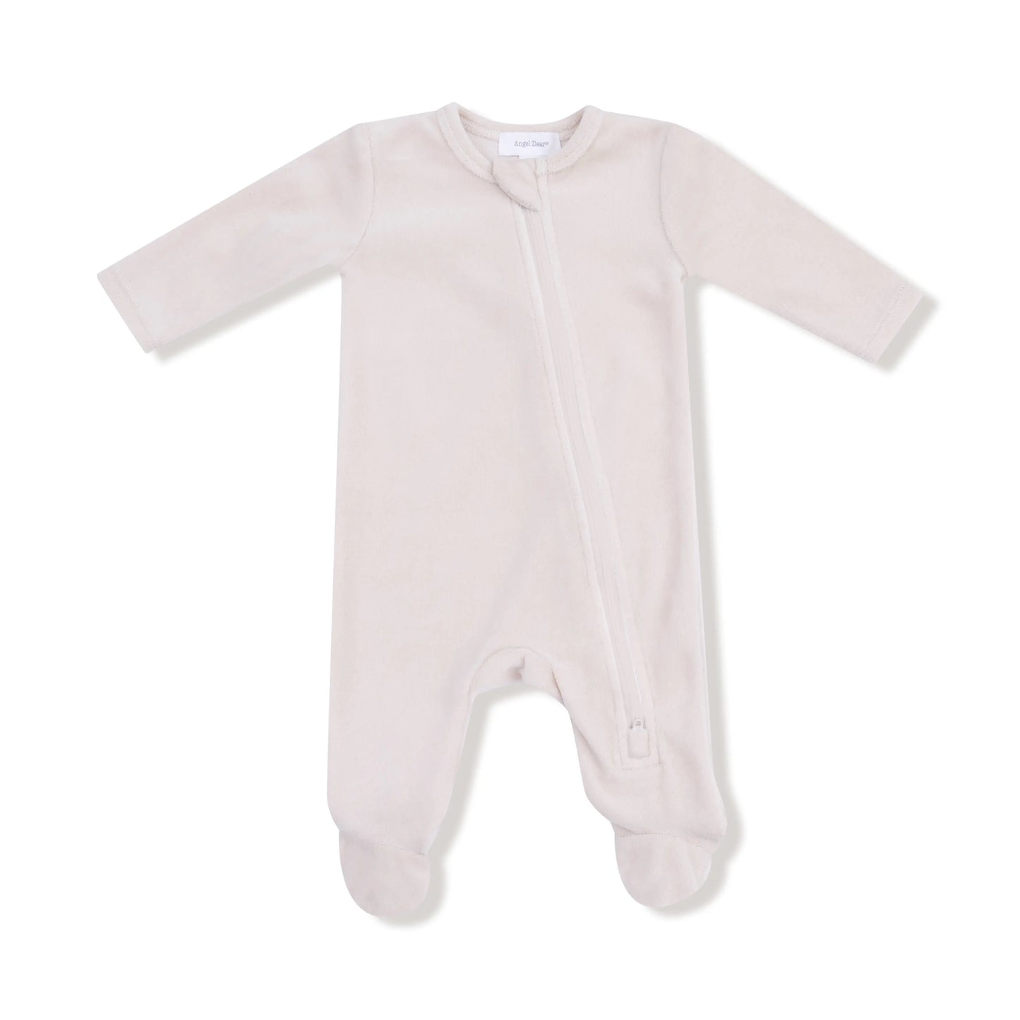 Oatmeal Velour Footie For Baby Snuggle Soft Plush Warmth Angel Dear Everetts Place: Online Boutique