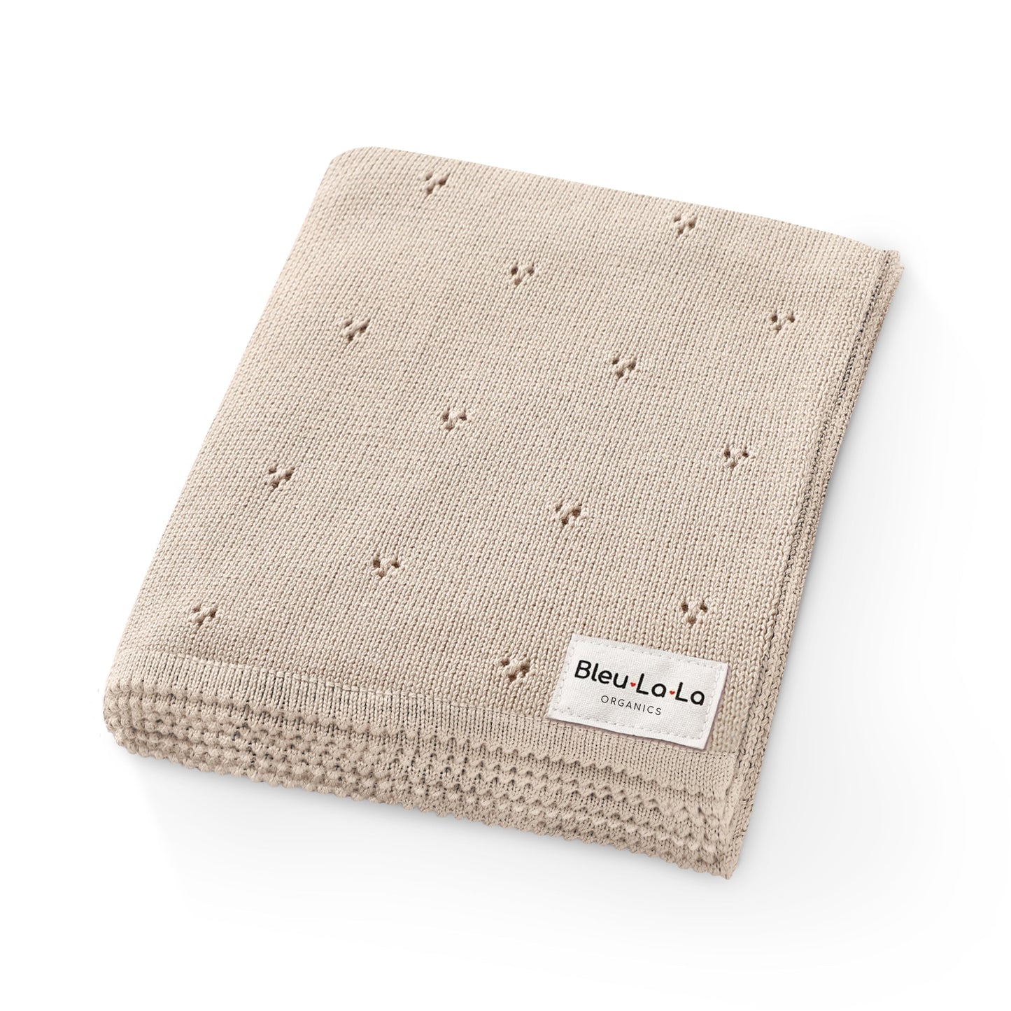 Organic Pointelle Luxury Knit Swaddle Blanket in 100 Percent Organic Cotton Bleu La La