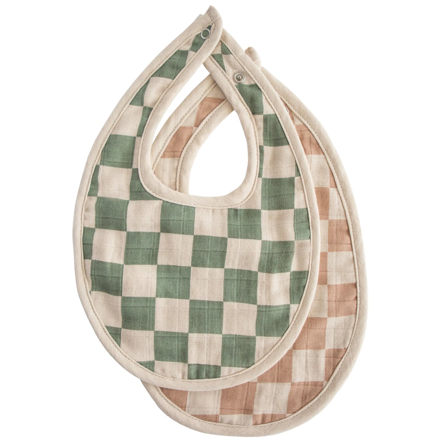 Muslin Bibs for Babies with Dual Snap Closure - Soft and Absorbent Multi-Layered Design Mushie